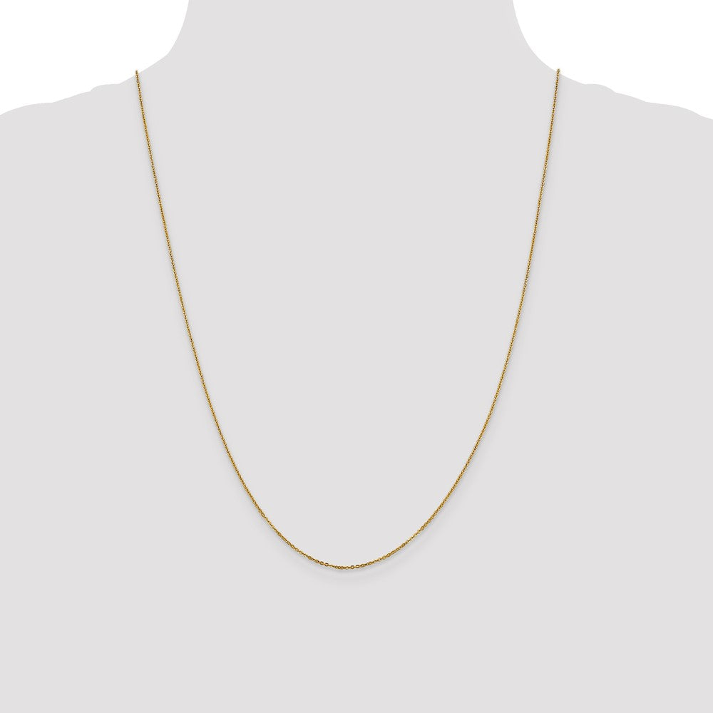 24 Inch 14K Yellow Gold 1.1mm Flat Cable Chain Necklace