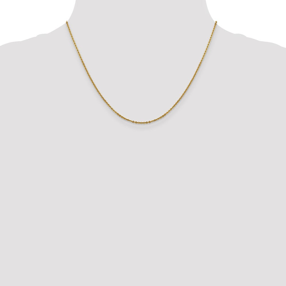 18 Inch 14K Yellow Gold 1.7mm Flat Cable Chain Necklace