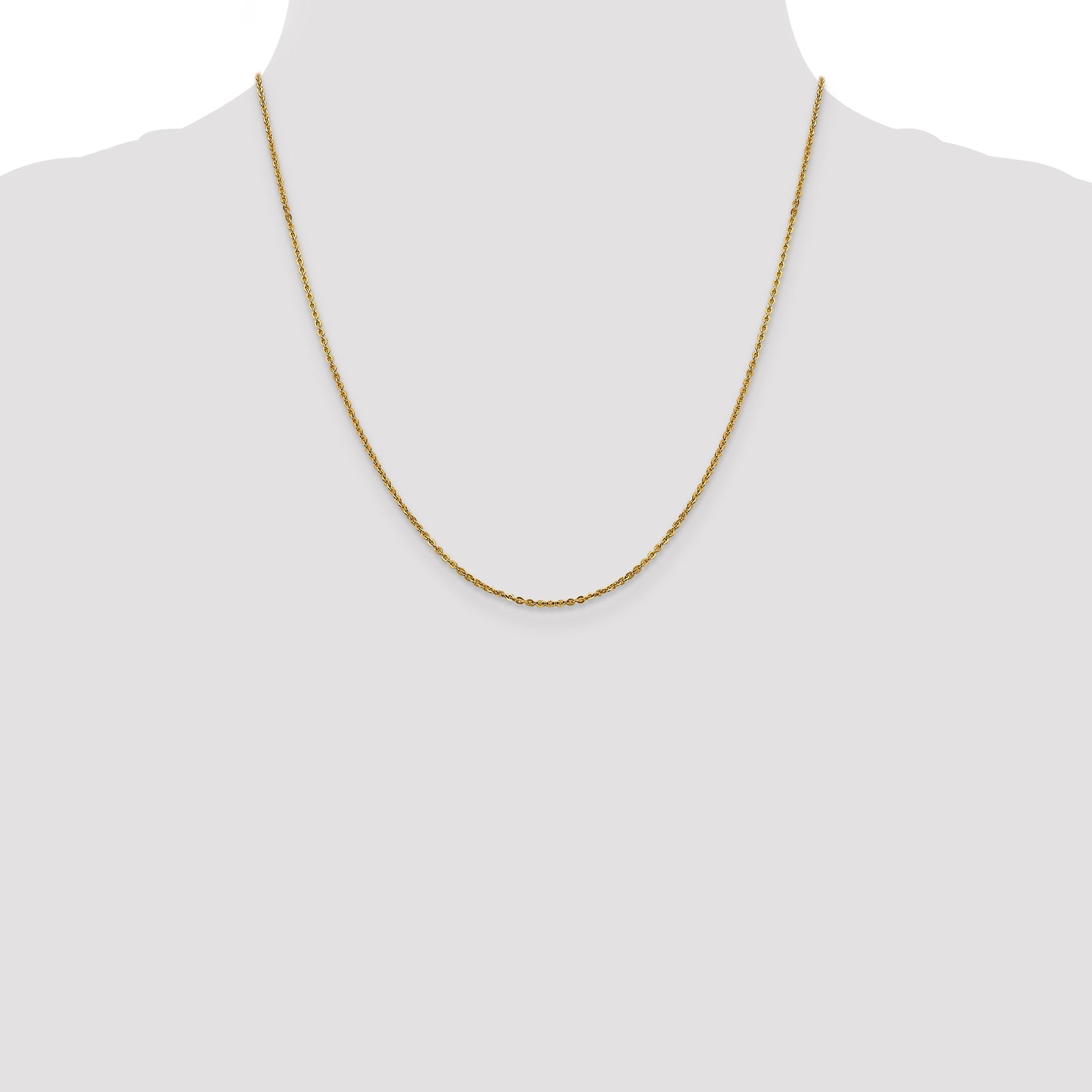 20 Inch 14K 1.7mm Flat Cable Chain Necklace