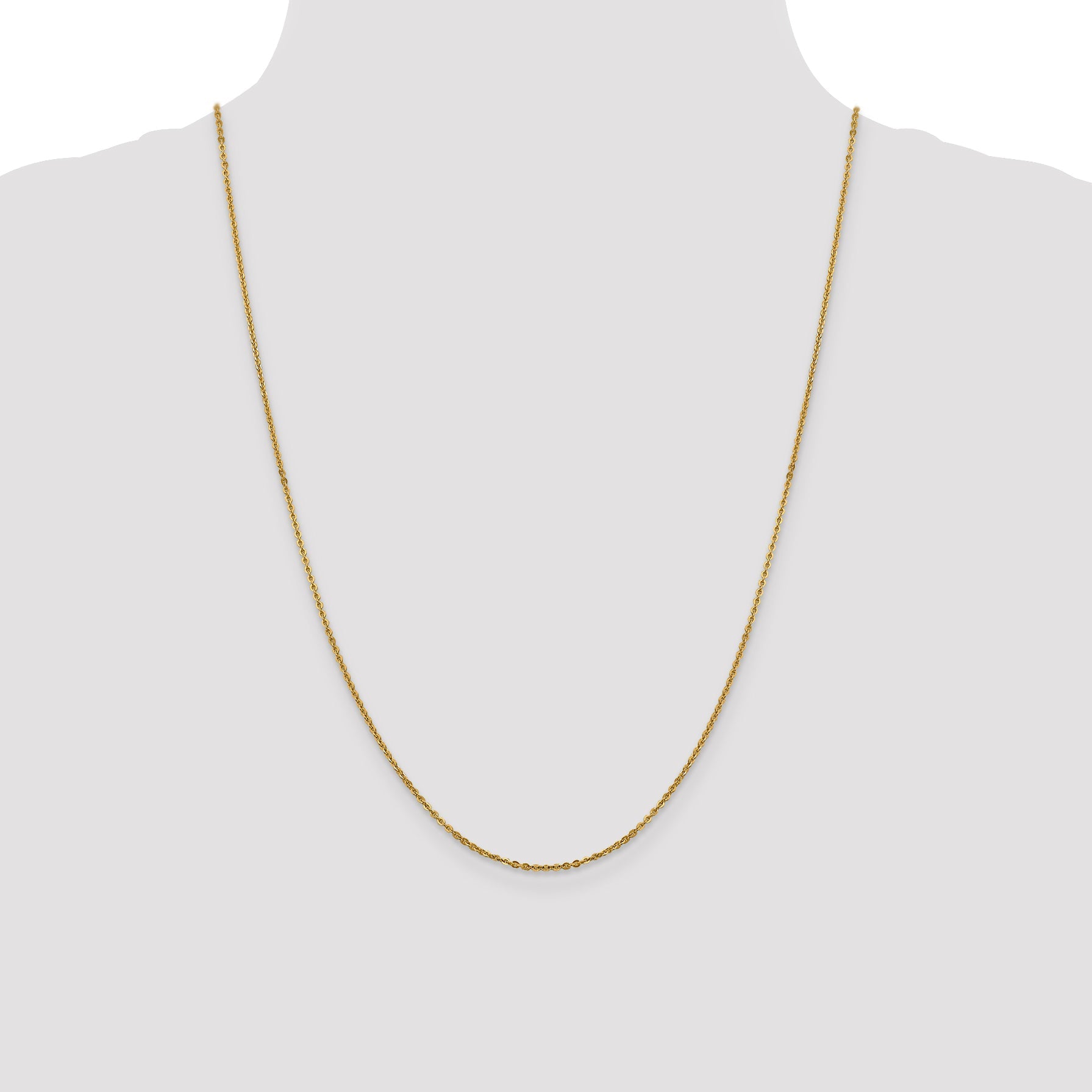 24 Inch 14K 1.7mm Flat Cable Chain Necklace