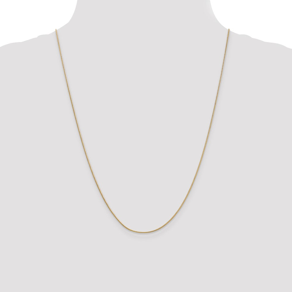 24 Inch 14K Yellow Gold .9mm Round Snake Chain Necklace