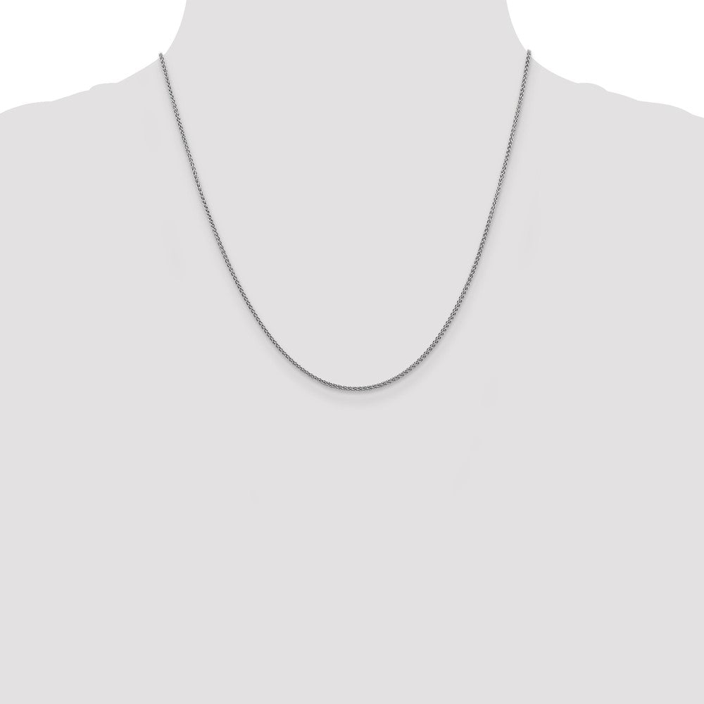 2 Inch 14K White Gold 1.5mm Spiga Chain Necklace