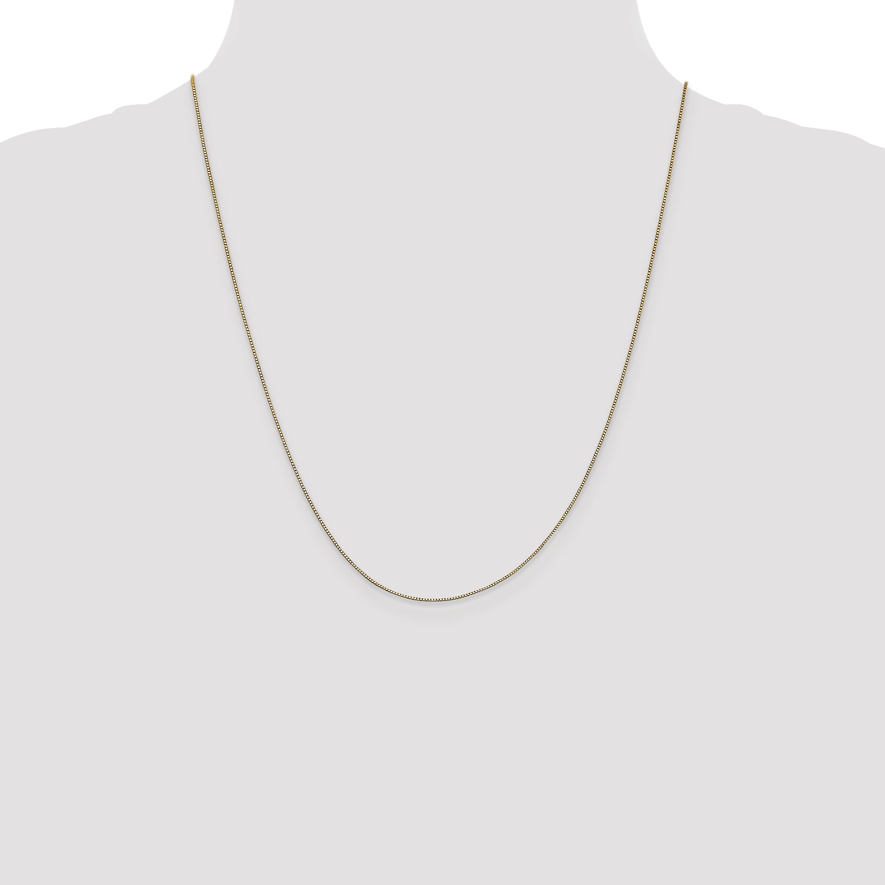 22 Inch 14K .7mm Box With Lobster Clasp Chain Necklace