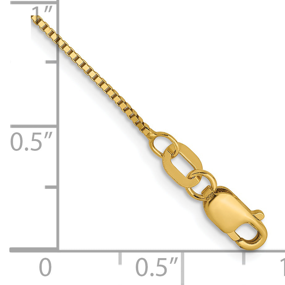 9 Inch 14K .7mm Box With Lobster Clasp Chain Anklet
