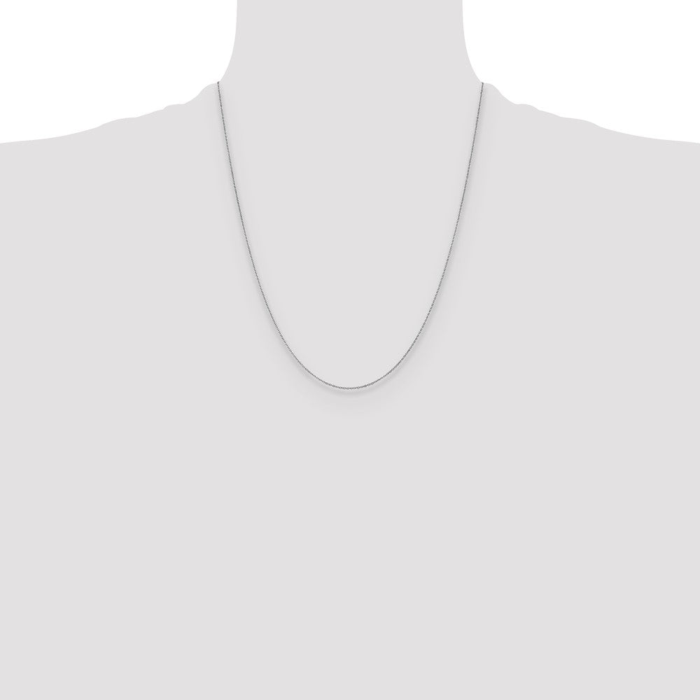 22 Inch 14K White Gold 1.1mm Flat Cable Chain Necklace