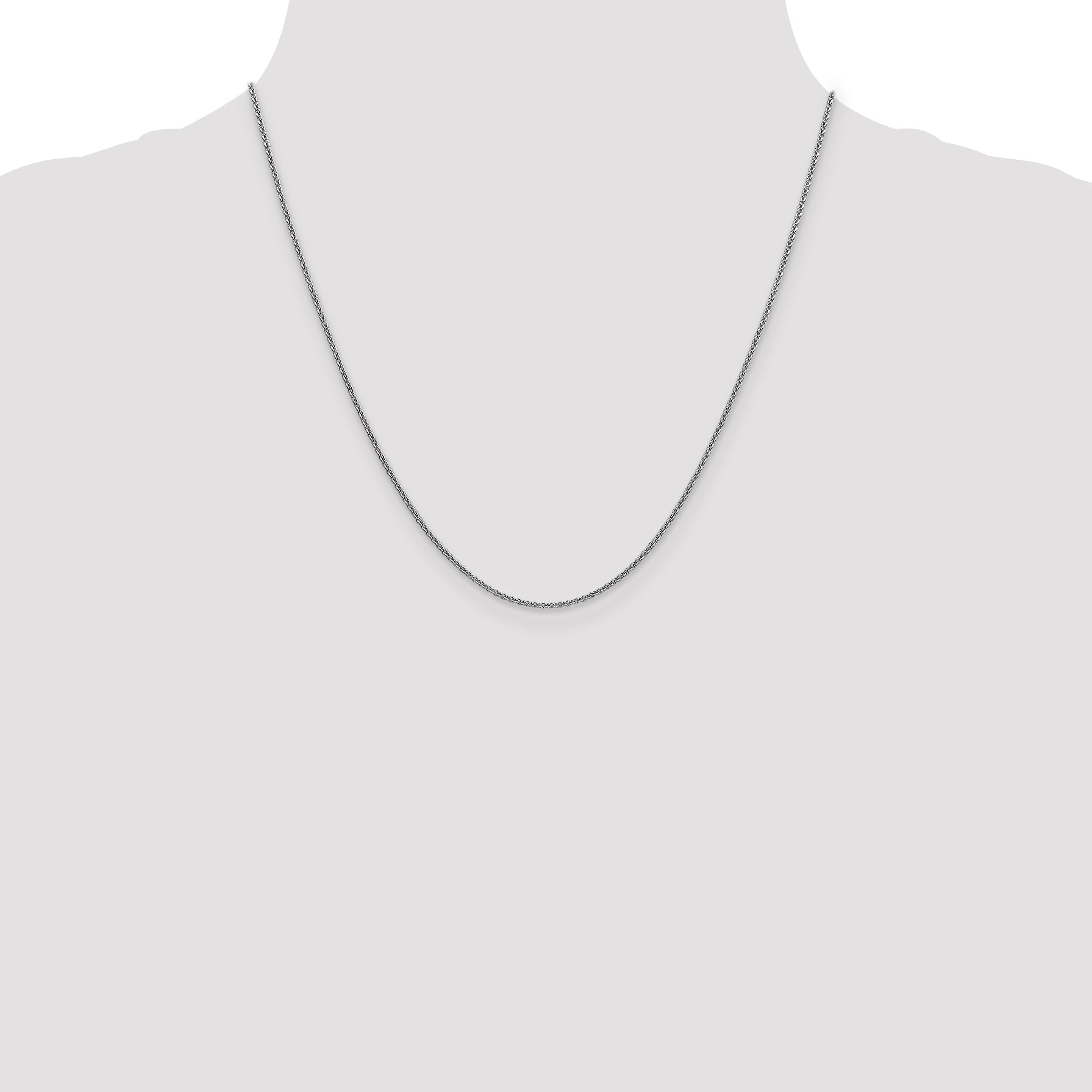 20 Inch 14K White Gold 1.6mm Round Cable Chain Necklace