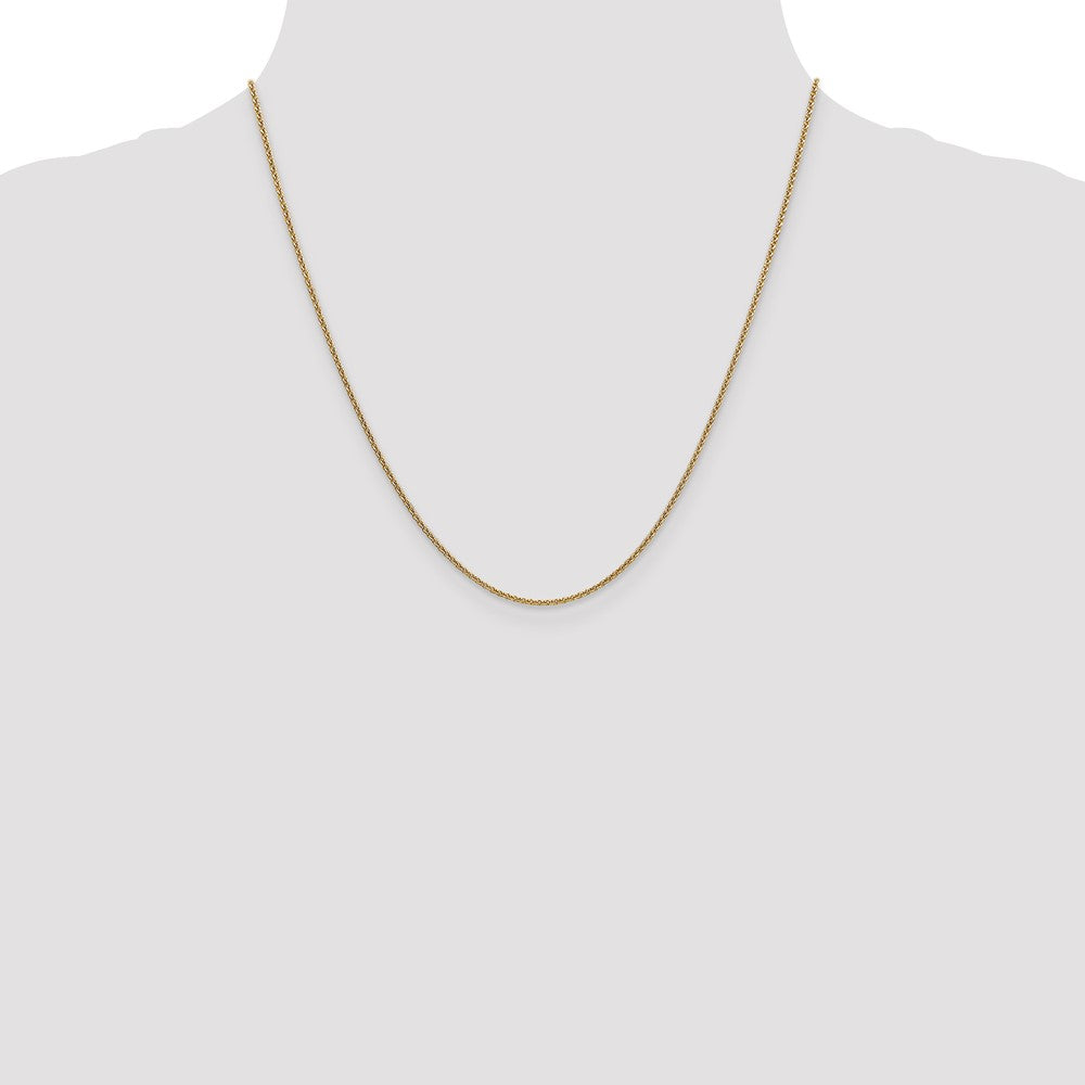 2 Inch 14K Yellow Gold 1.6mm Round Cable Chain Necklace