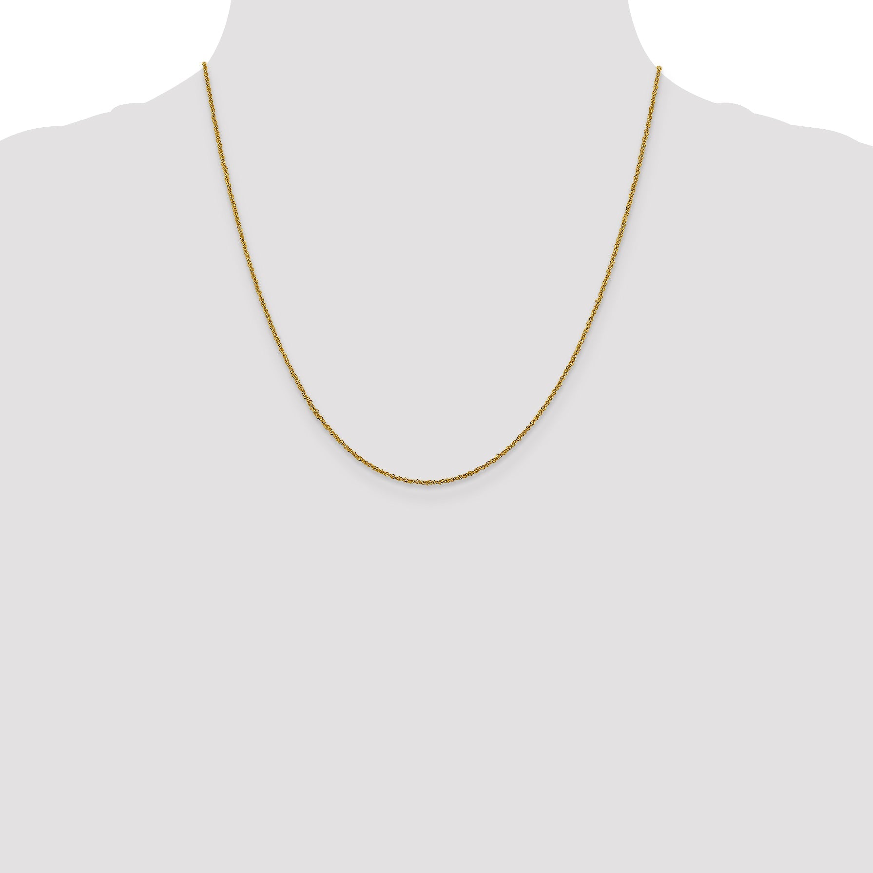 20 Inch 14K 1mm Sparkle Singapore Chain Necklace