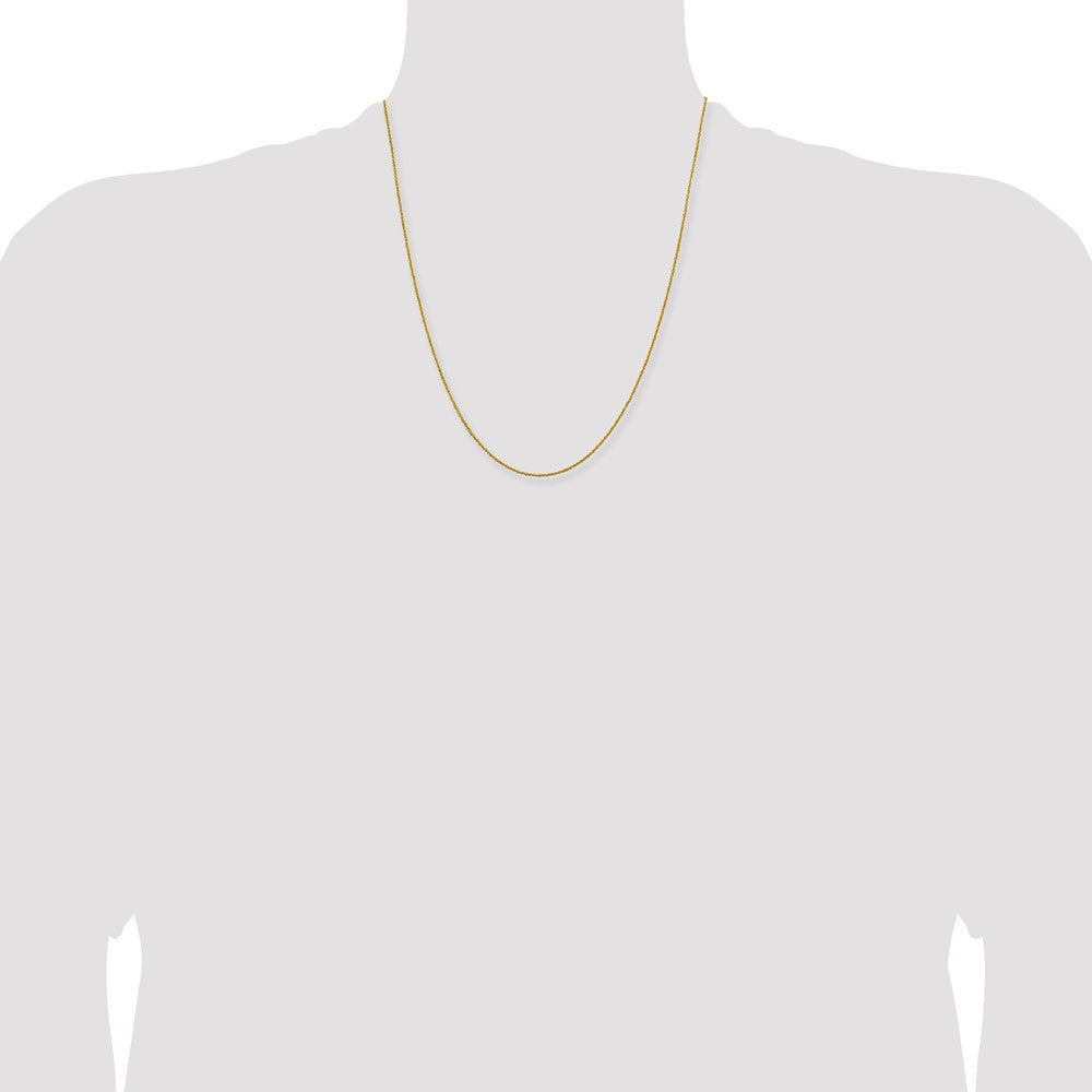 22 Inch 14K Yellow Gold 1mm Sparkle Singapore Chain Necklace