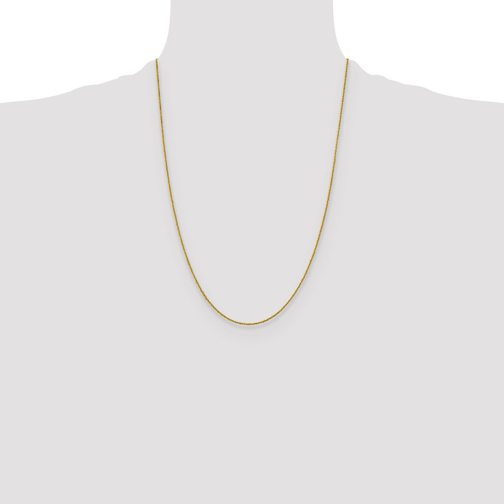 24 Inch 14K Yellow Gold 1mm Sparkle Singapore Chain Necklace