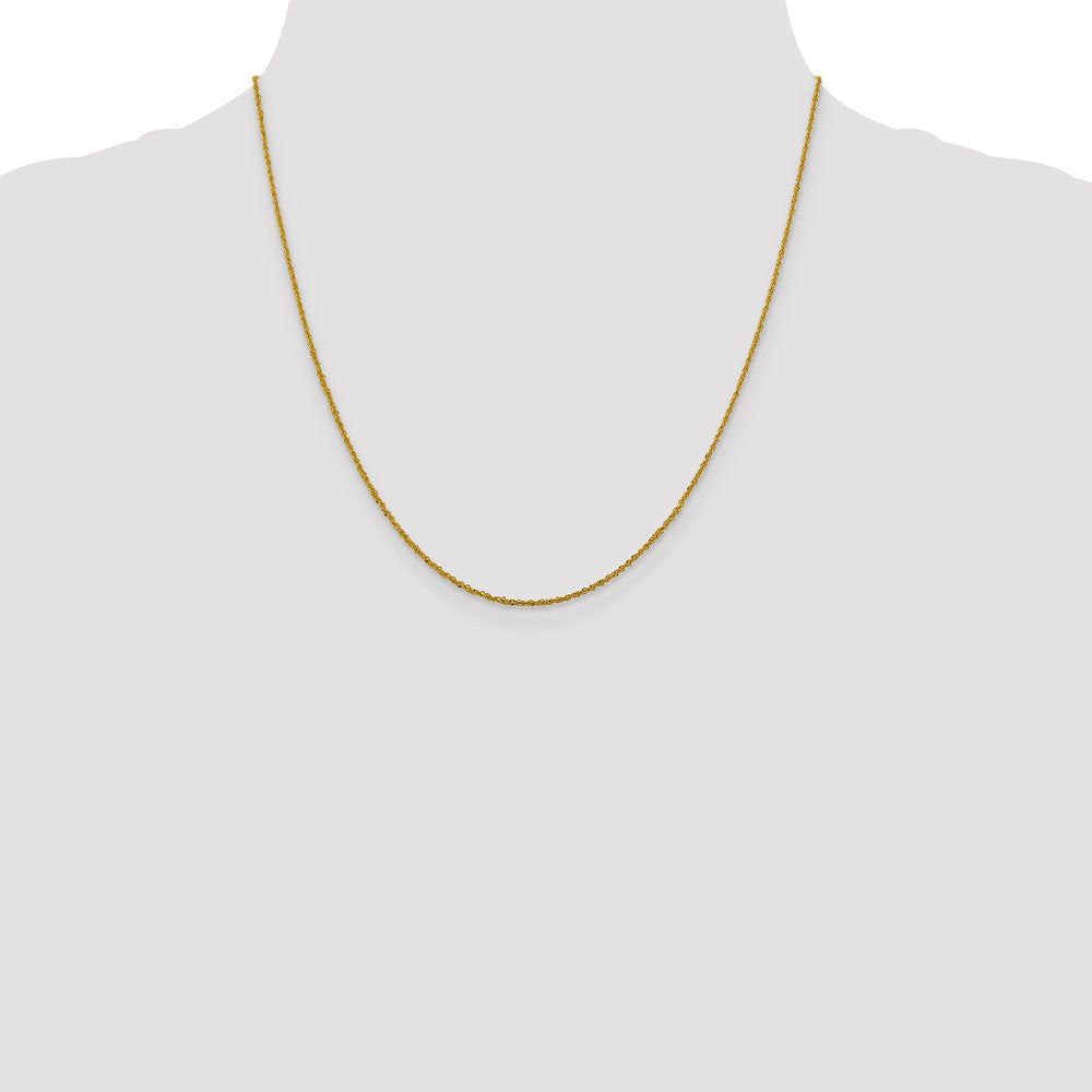 2 Inch 14K Yellow Gold 1.3mm Sparkle Singapore Chain Necklace