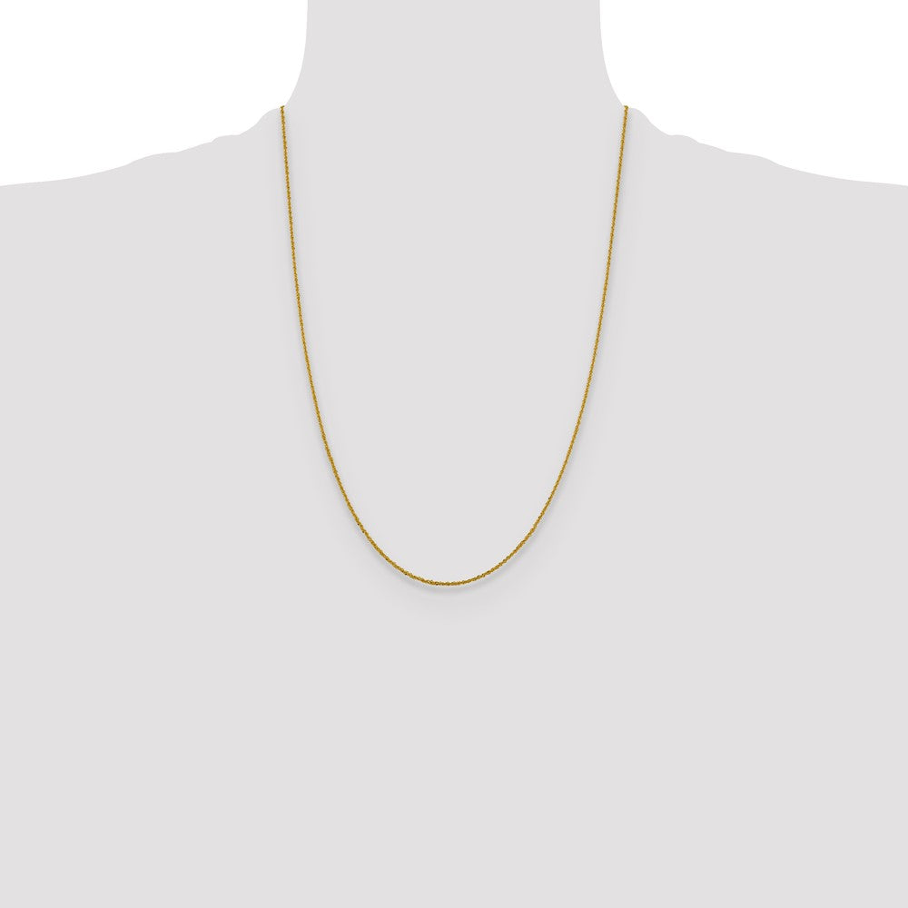 24 Inch 14K Yellow Gold 1.3mm Sparkle Singapore Chain Necklace