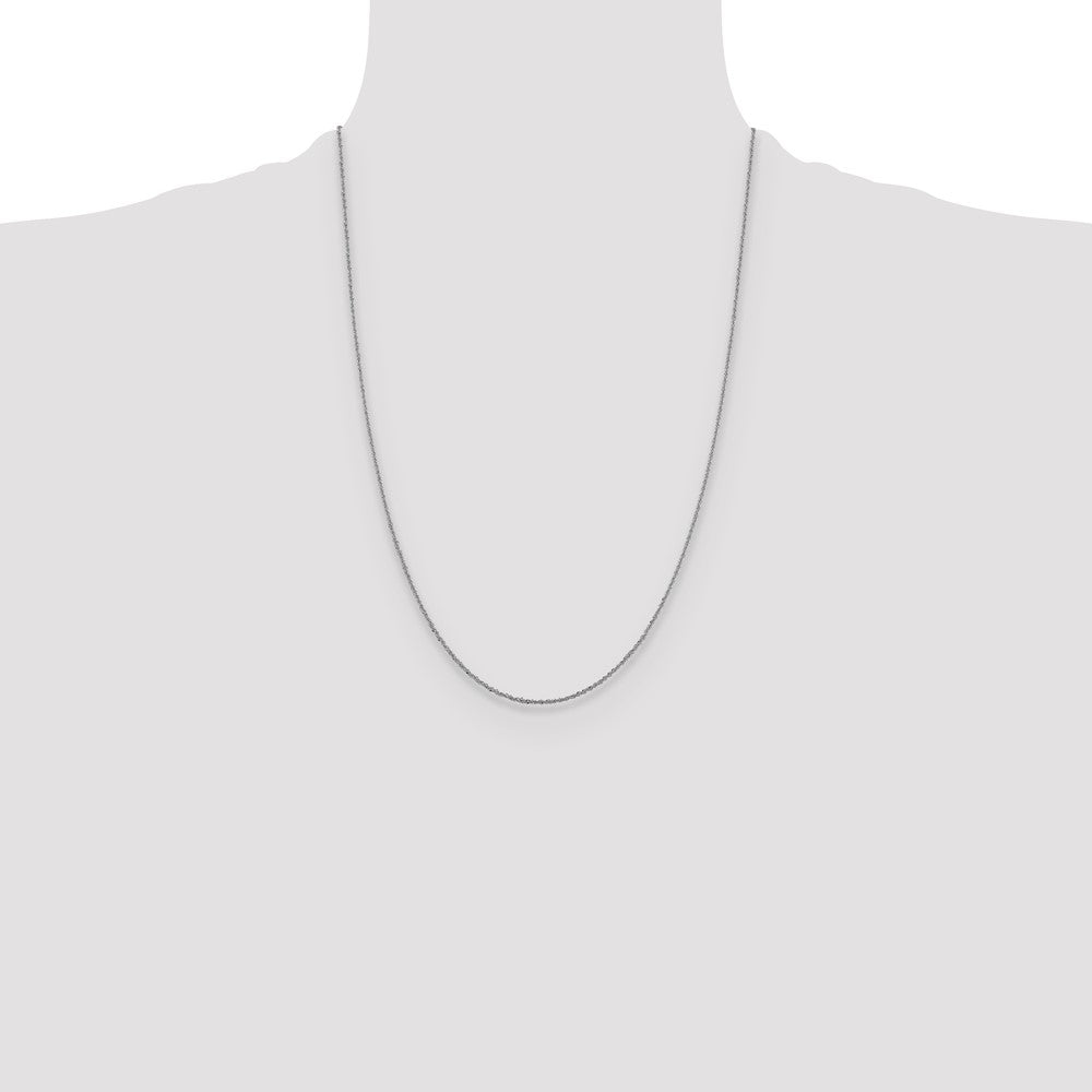 24 Inch 14K White Gold 1.3mm Sparkle Singapore Chain Necklace