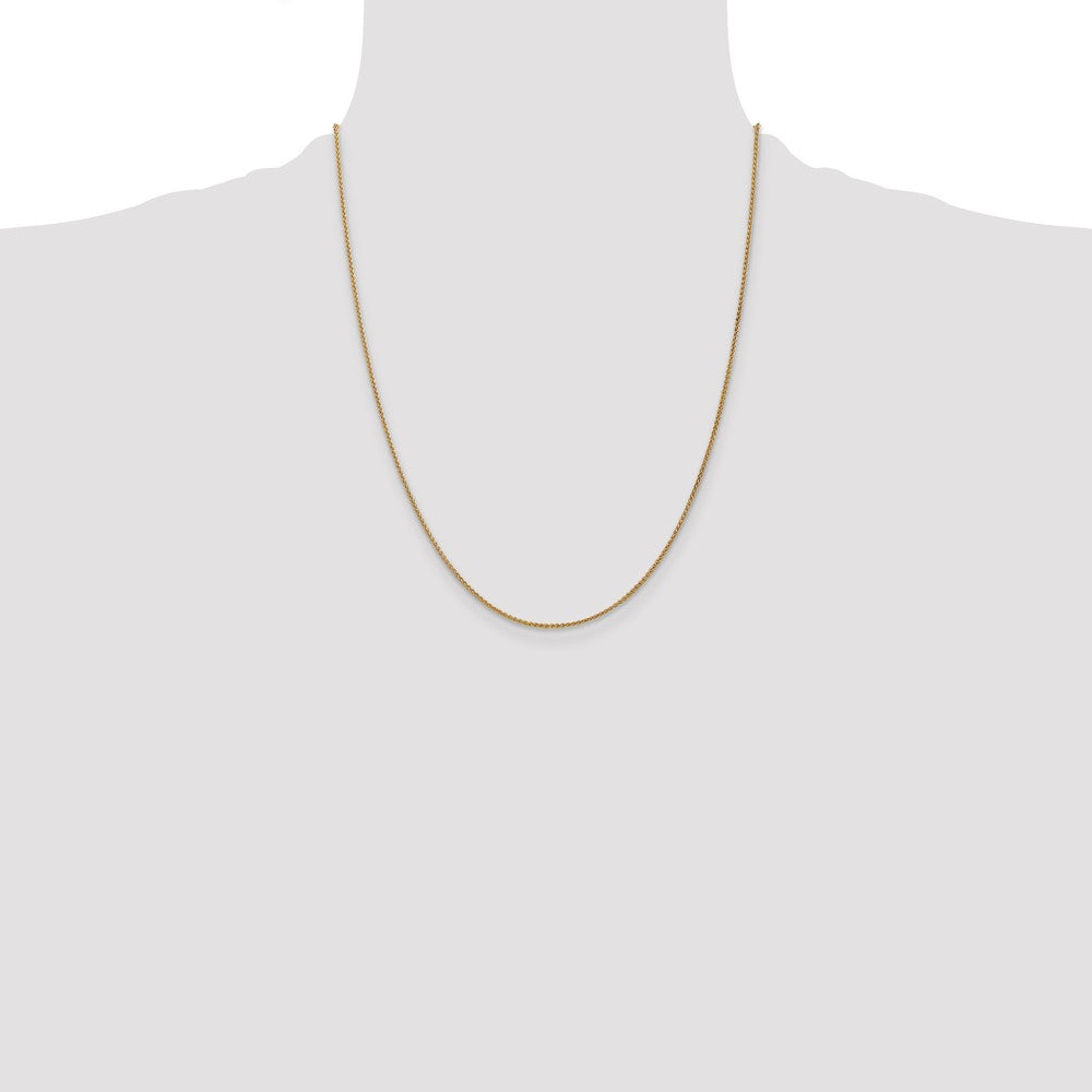 22 Inch 14K Yellow Gold 1.2mm Spiga Chain Necklace