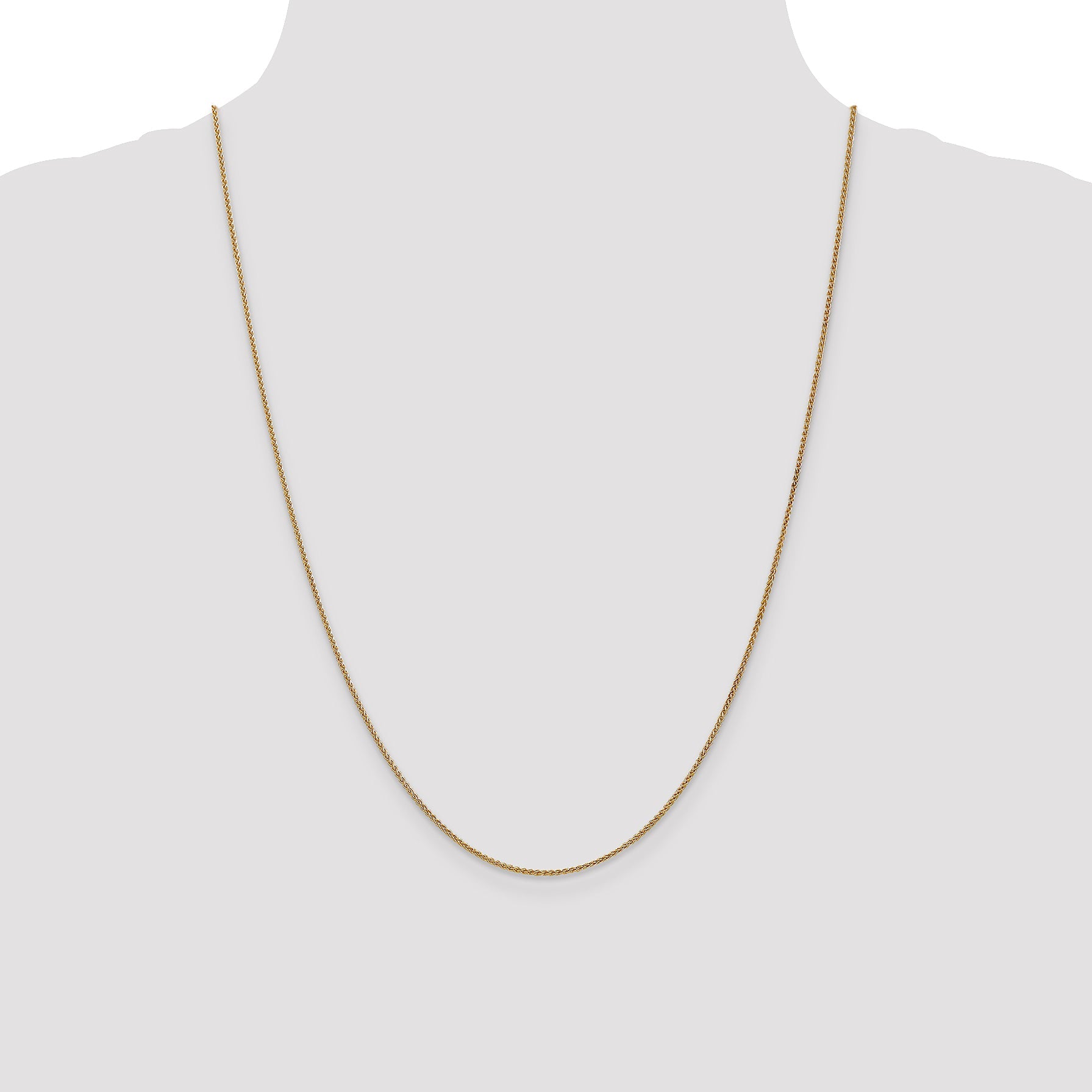 24 Inch 14K White Gold 1mm Box Chain Necklace