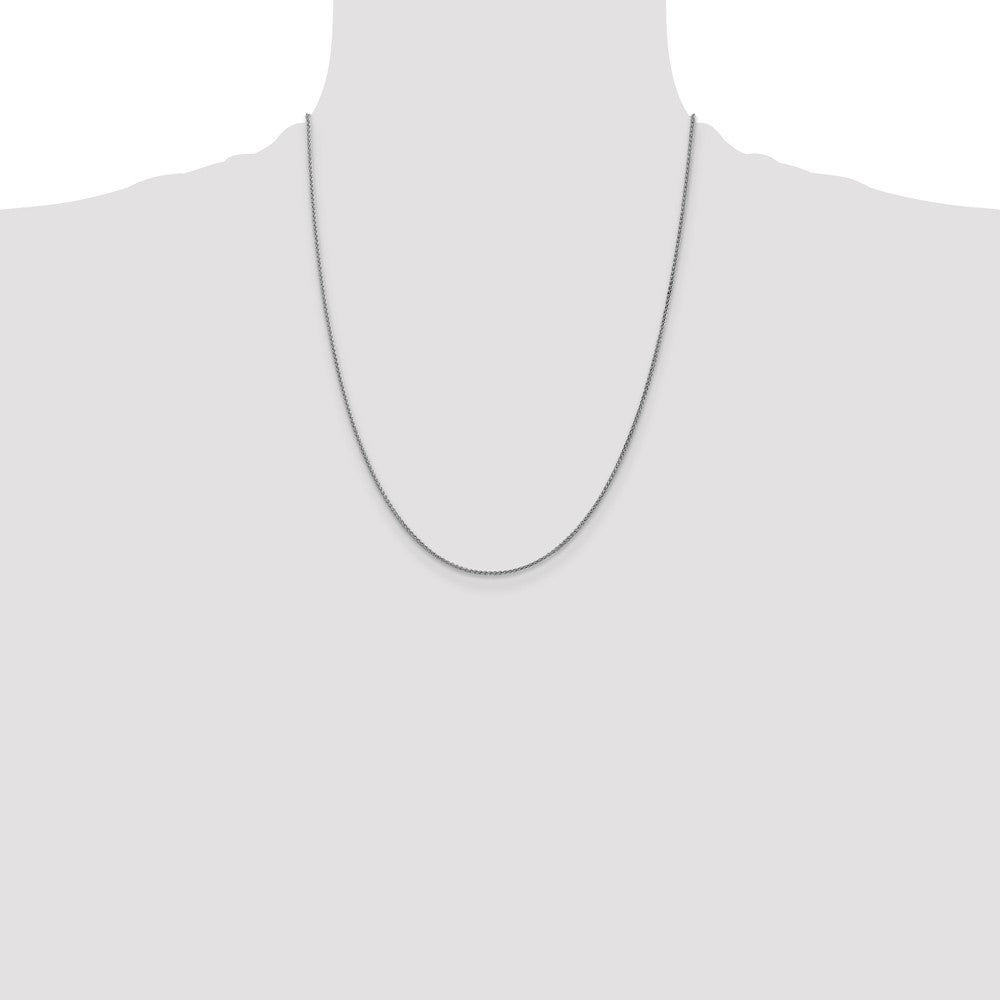 22 Inch 14K White Gold 1.2mm Spiga Chain Necklace