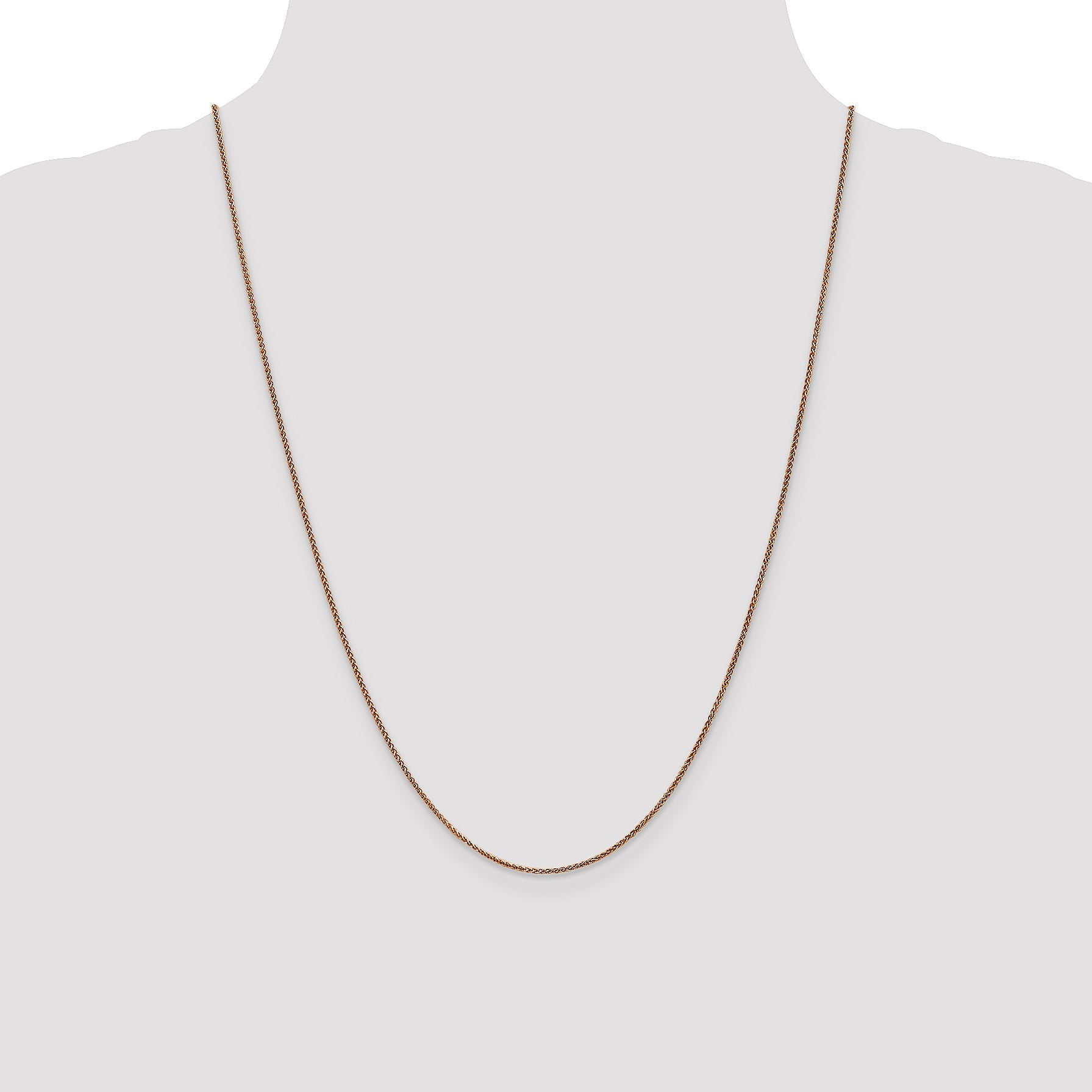 24 Inch 14K Rose Gold 1.2mm Spiga Chain Necklace