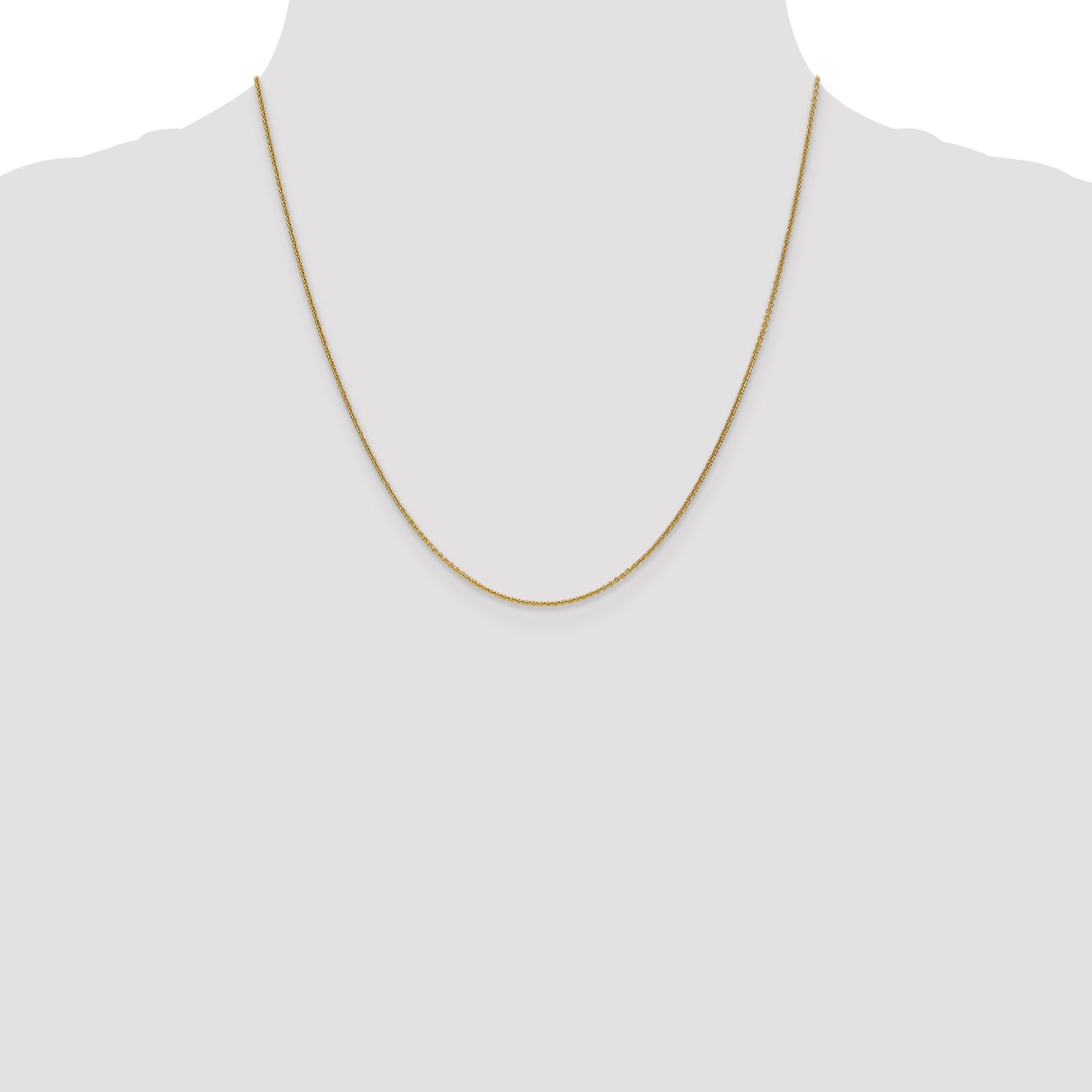 18K Yellow Gold 20 Inch 1.15mm Diamond-Cut Cable With Fancy Lobster Clasp Chain Necklace