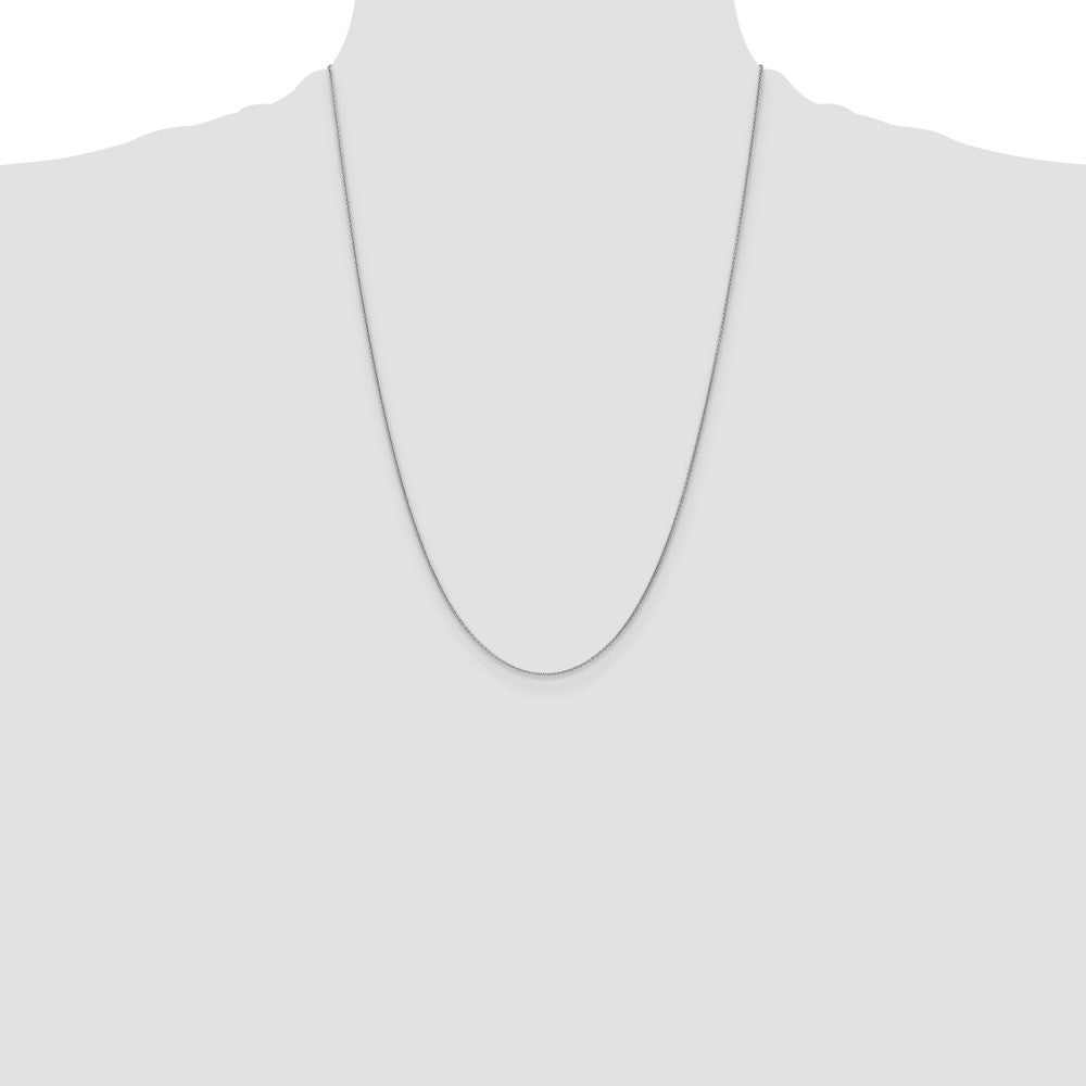 24 Inch 18K White Gold Wg 1.15mm D/C Cable Chain Necklace