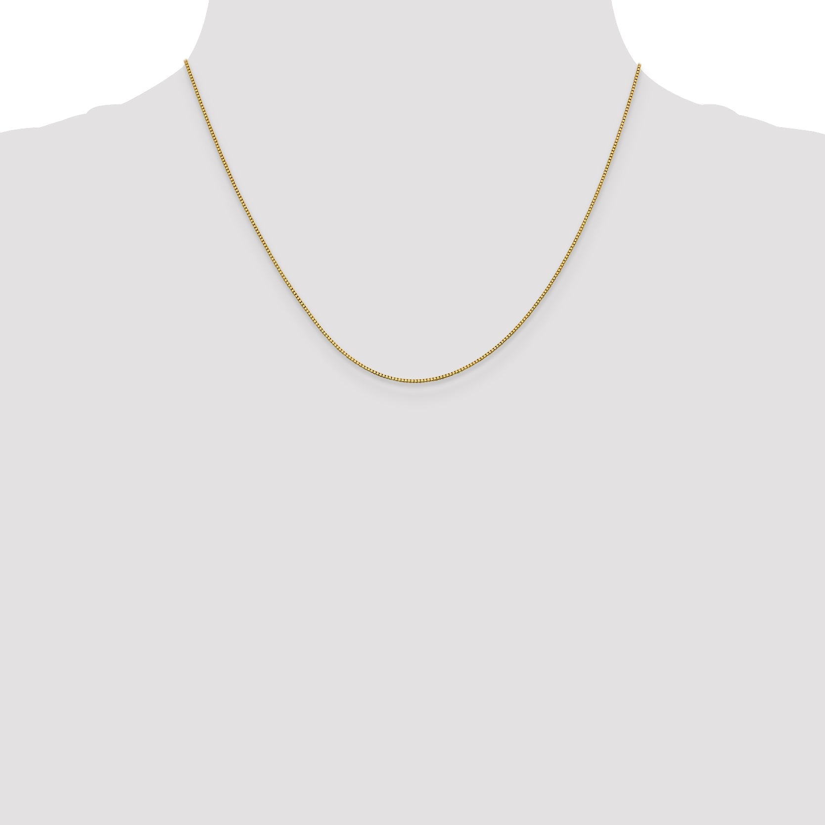 18K Yellow Gold 18 Inch .9mm Box With Lobster Clasp Chain Necklace