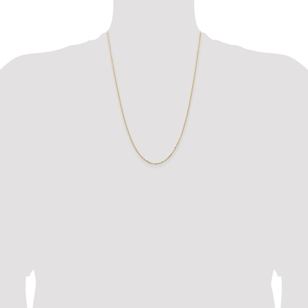 24 Inch 18K Yellow Gold 1.5mm D/C Cable Chain Necklace