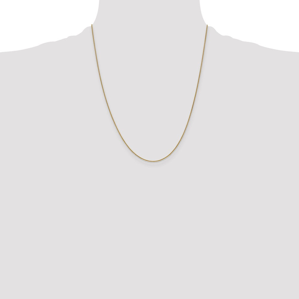 22 Inch 14K Yellow Gold .8mm Spiga Chain Necklace