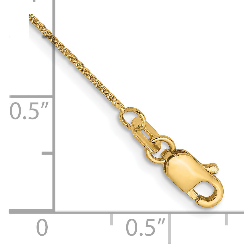 9 Inch 14K .8mm Spiga Chain Anklet