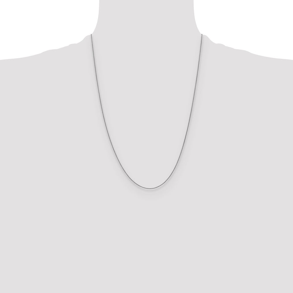 24 Inch 14K White Gold .8mm Spiga Chain Necklace