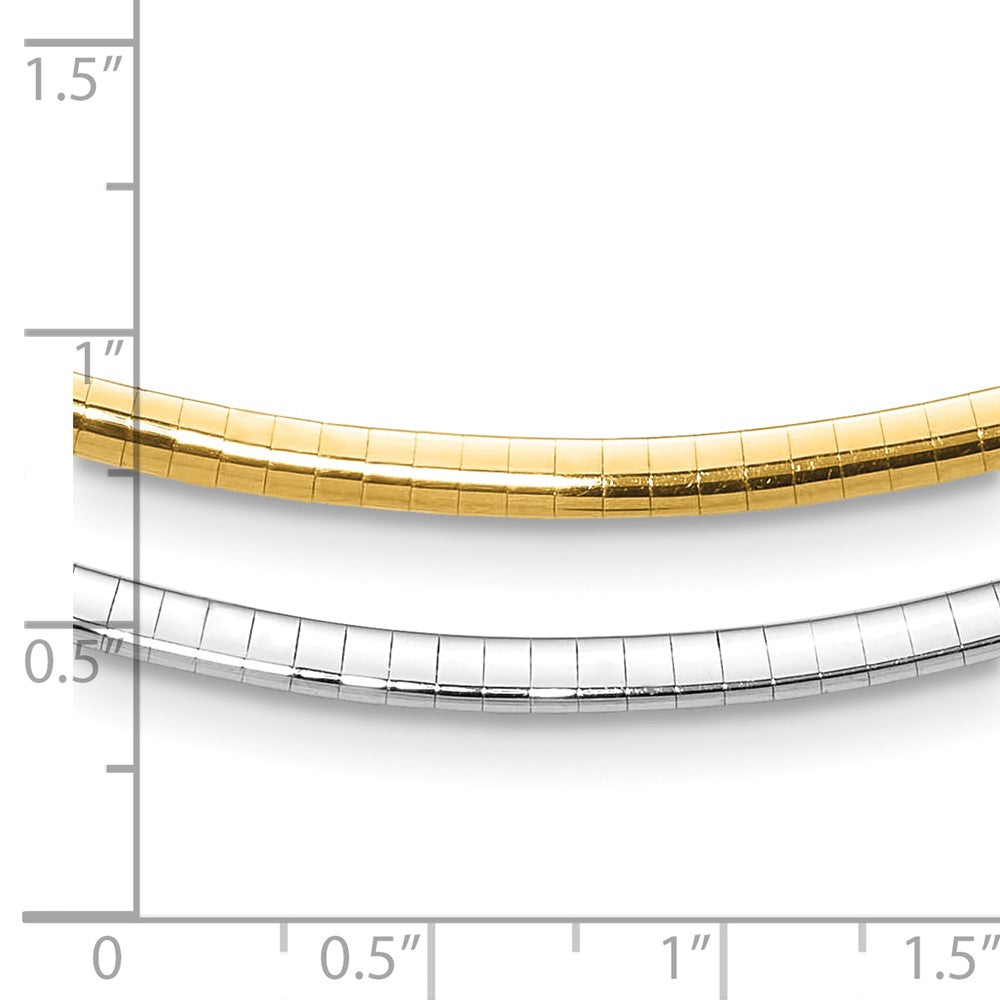 14K Two Tone 3mm Reversible Omega Necklace