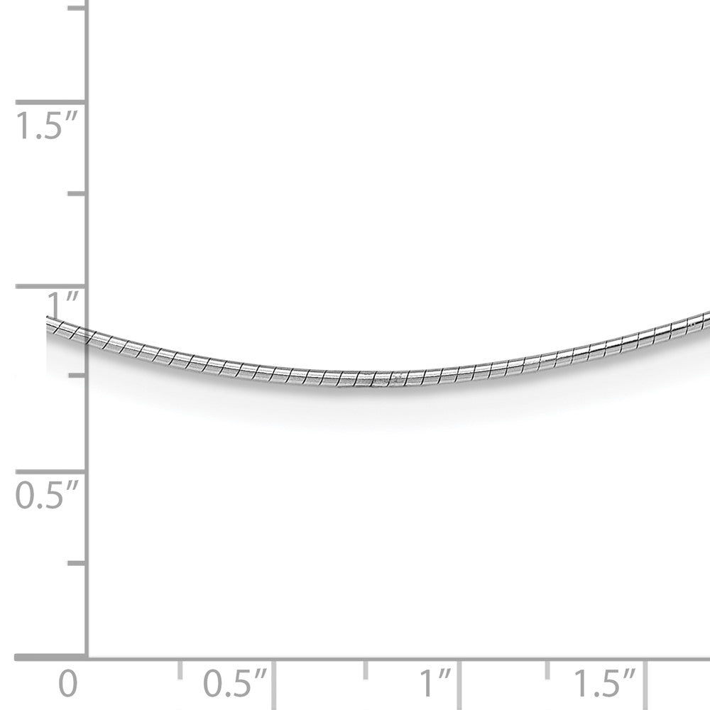 14K White Gold 1mm Round Detachable Clasp Omega Necklace