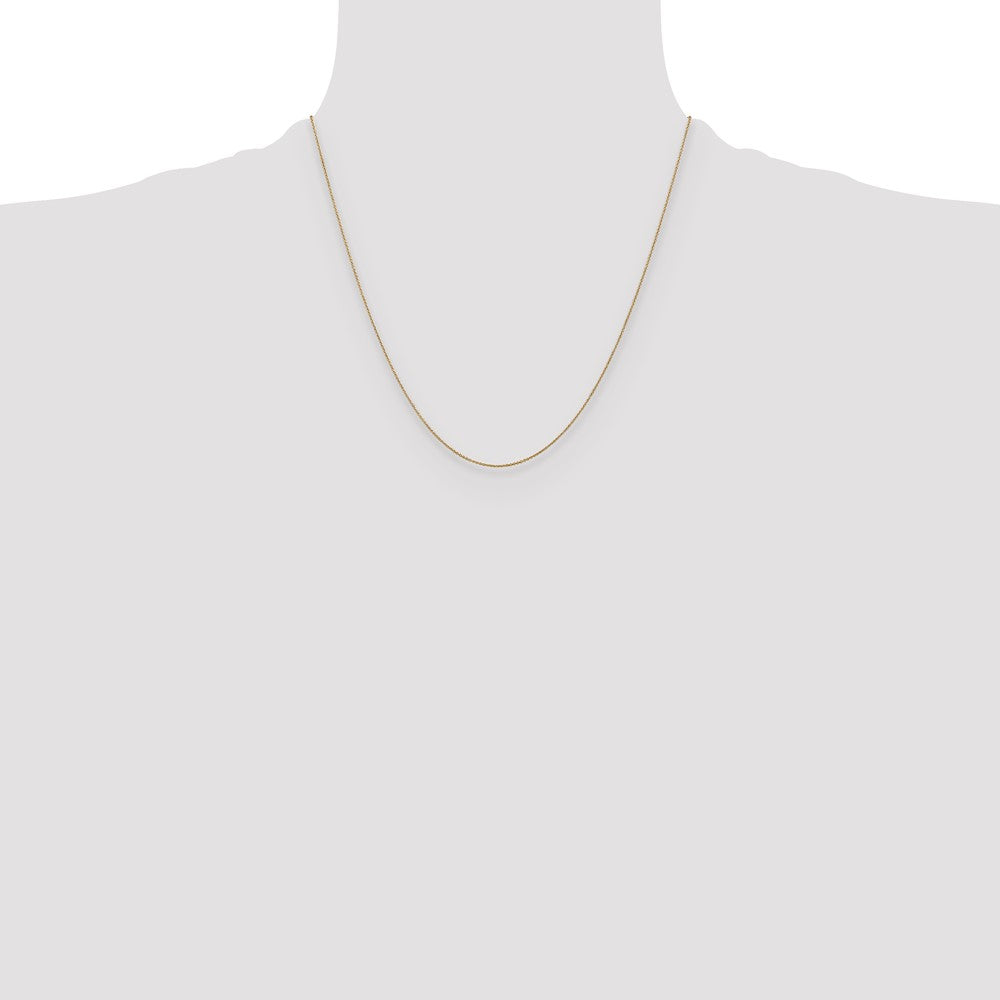 2 Inch 14K Yellow Gold .8mm Round Cable Chain Necklace