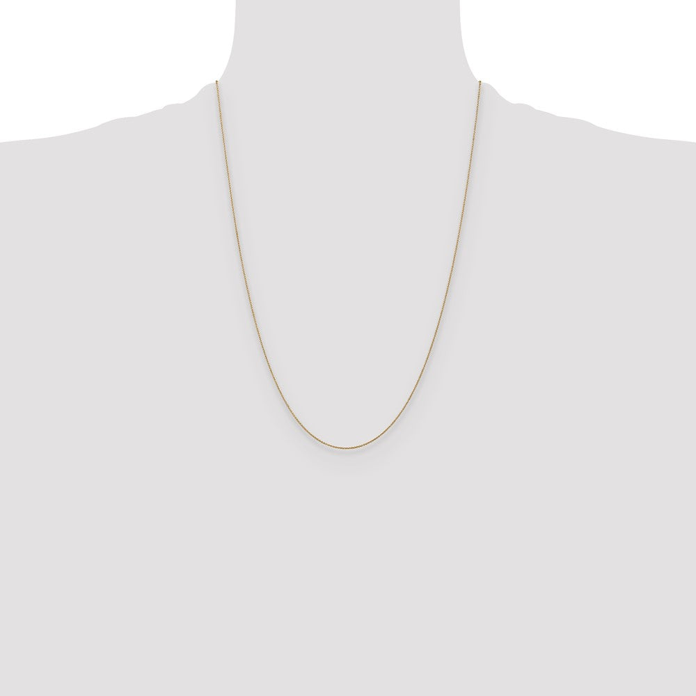 24 Inch 14K Yellow Gold .8mm Round Cable Chain Necklace