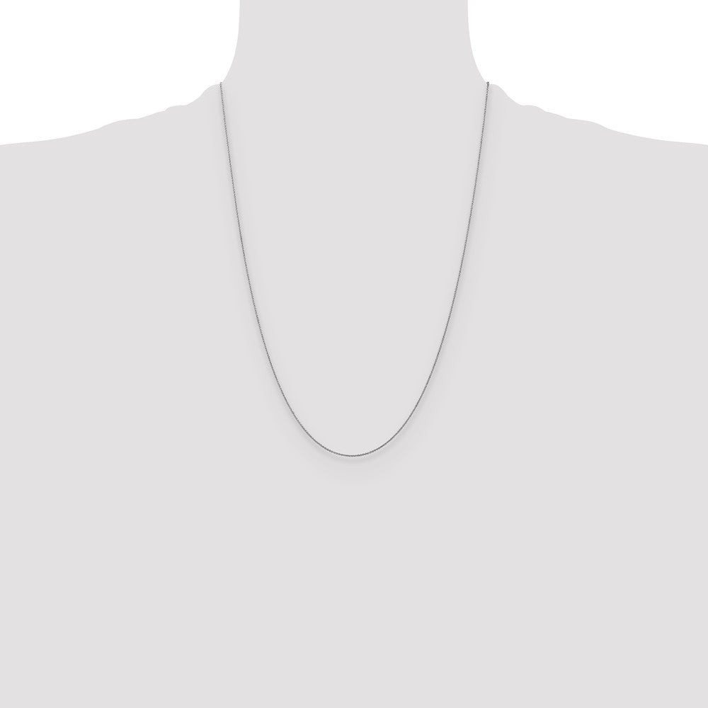 24 Inch 14K White Gold .8mm Round Cable Chain Necklace