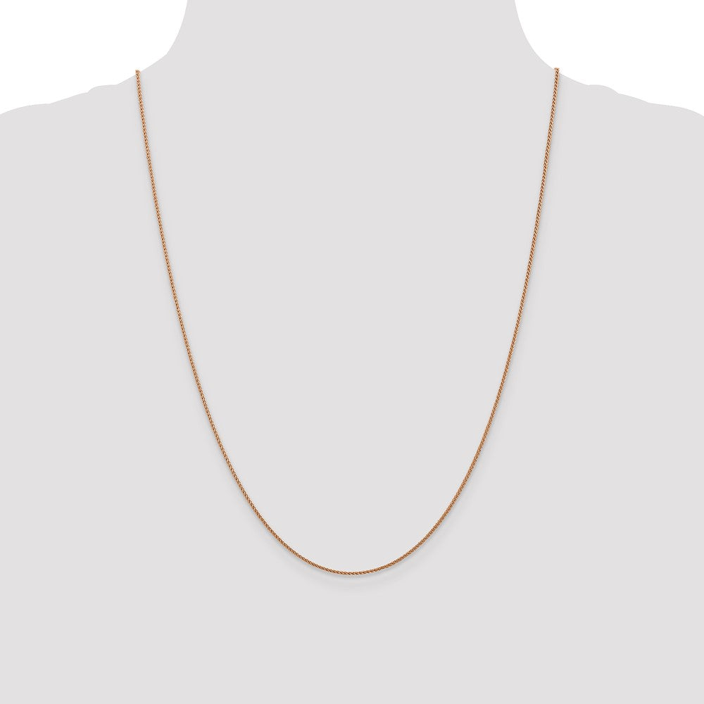 24 Inch 14K Rose Gold 1.0mm Spiga Chain Necklace