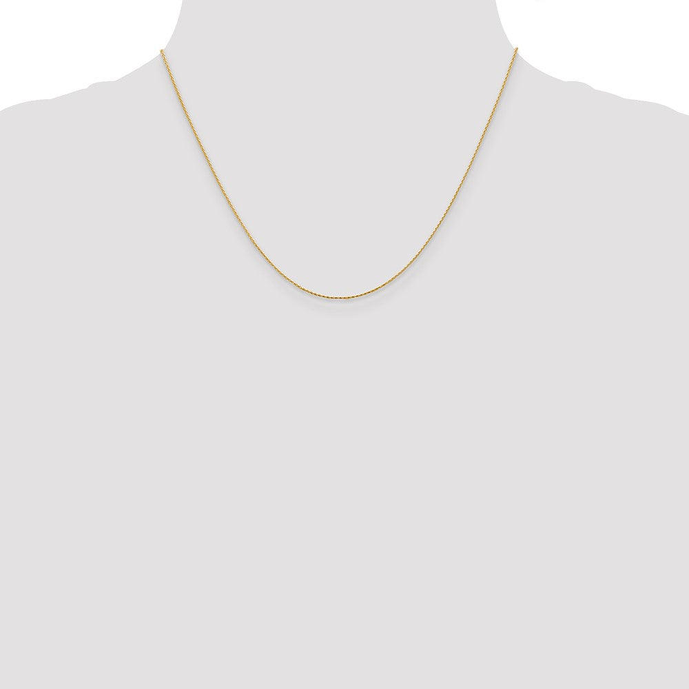18 Inch 14K Yellow Gold .8mm D/C Wheat Chain Necklace