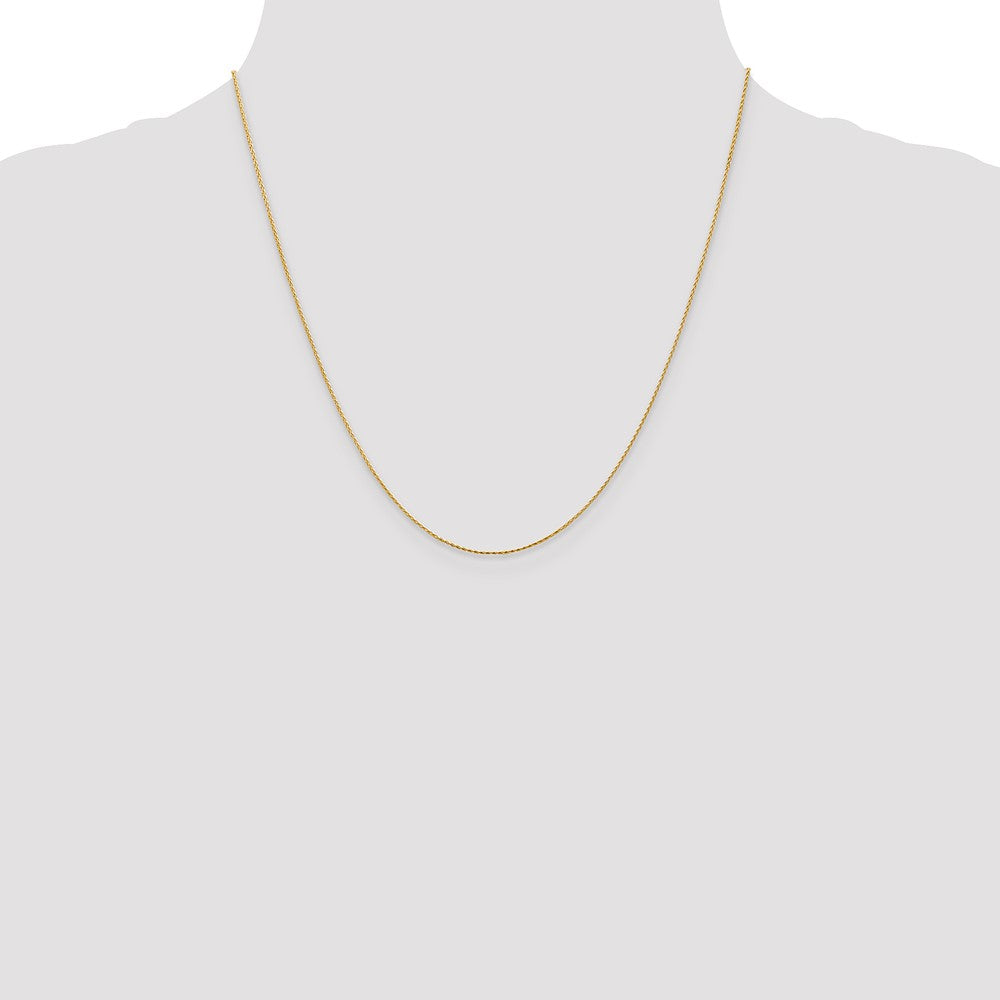 2 Inch 14K Yellow Gold .8mm D/C Wheat Chain Necklace