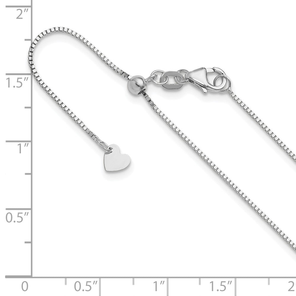 22 Inch 14K White Gold Adjustable .8mm Box Chain Necklace