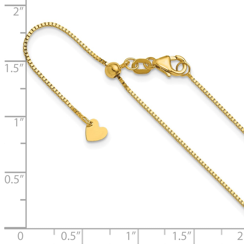 3 Inch 14K Yellow Gold Adjustable .8mm Box Chain Necklace