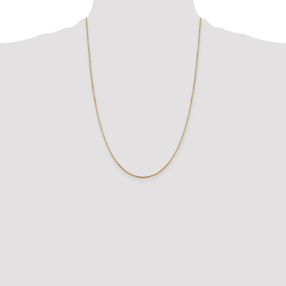24 Inch 14K Yellow Gold 1mm Sparkle Octagonal Box Chain Necklace