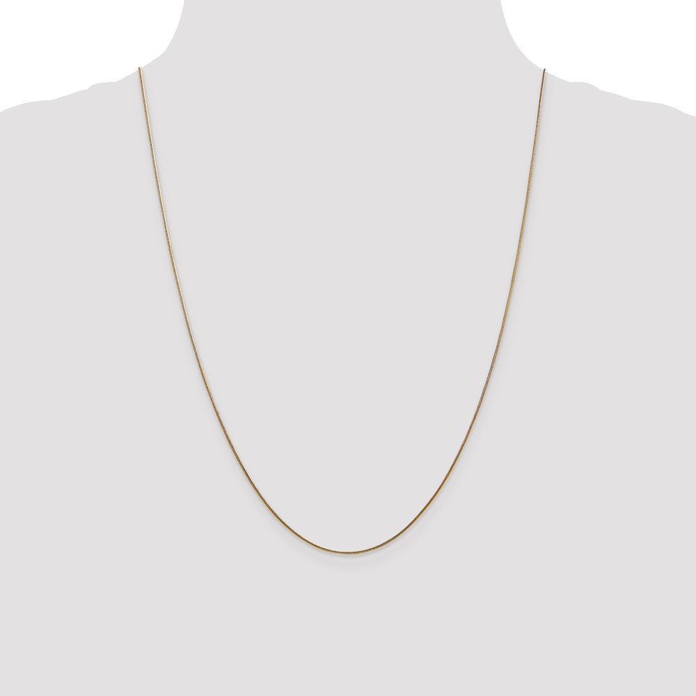 24 Inch 14K Yellow Gold .8mm Round Snake Chain Necklace