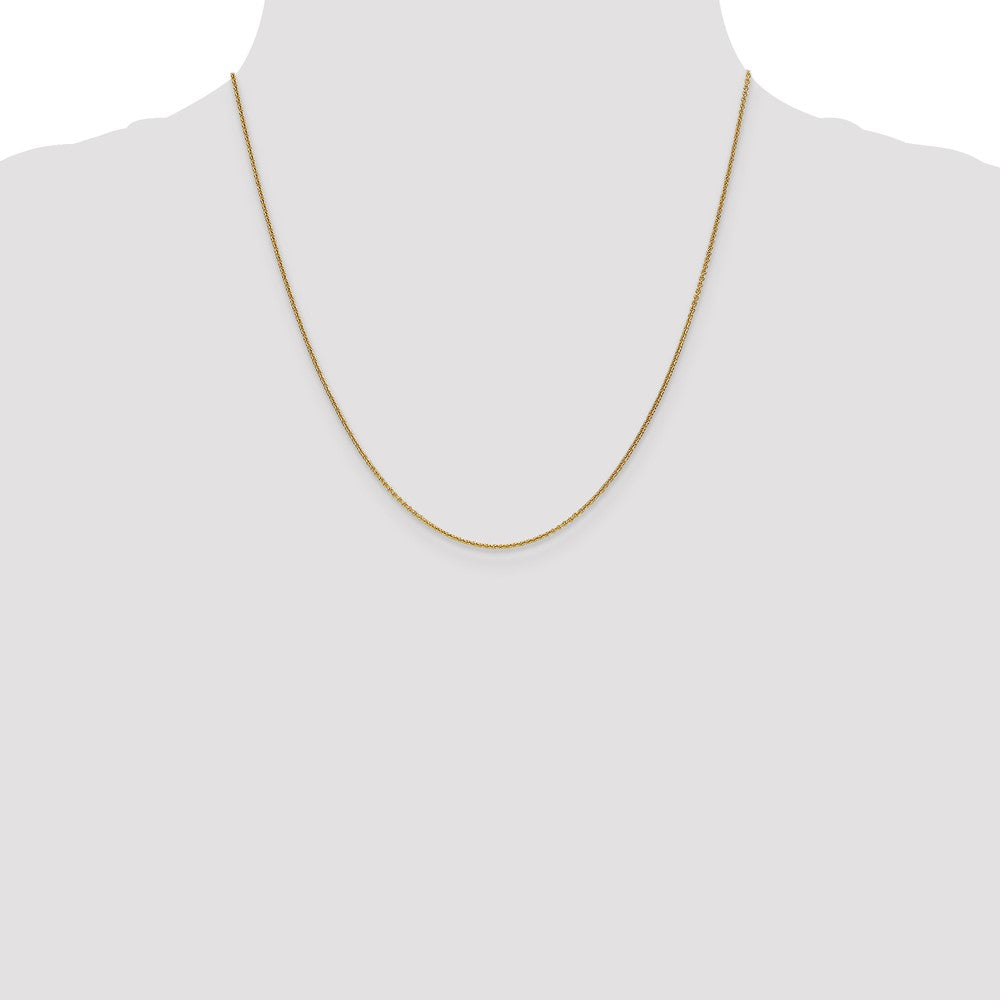 2 Inch 14K Yellow Gold 1.1mm Round Cable Chain Necklace