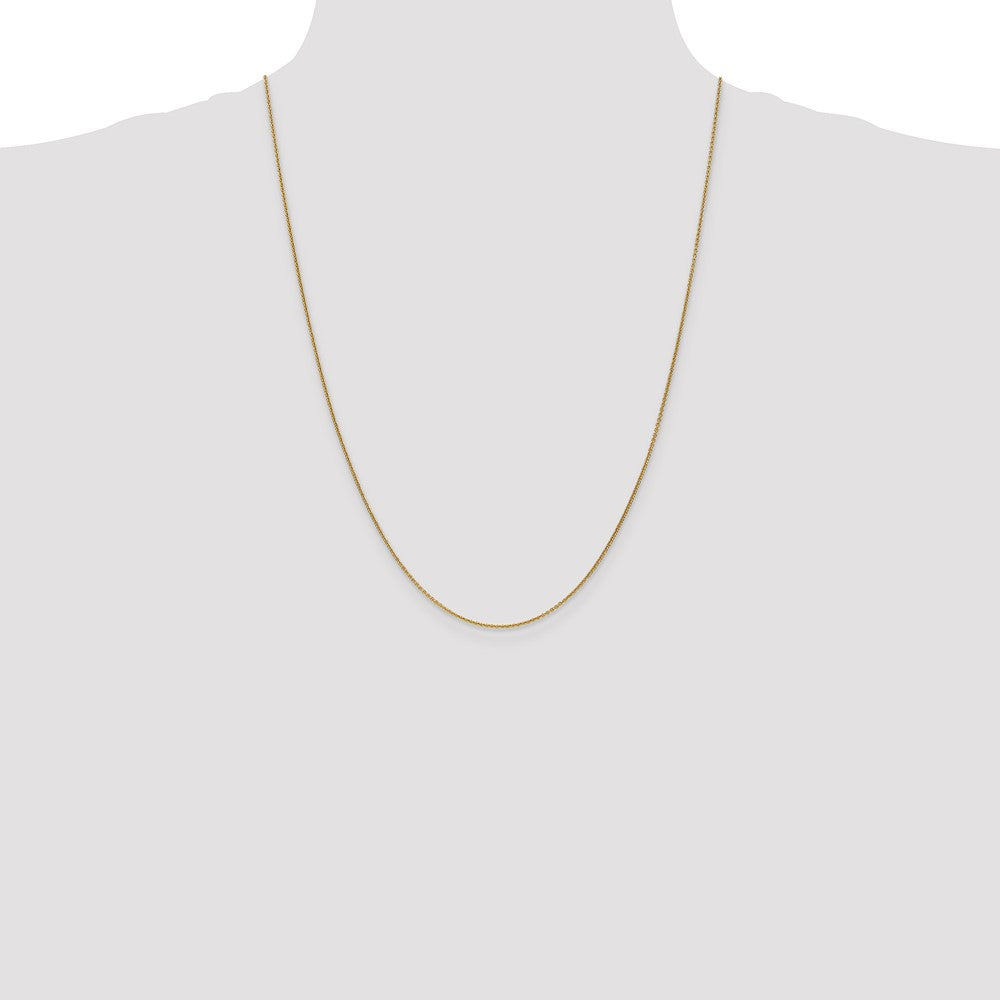 24 Inch 14K Yellow Gold 1.1mm Round Cable Chain Necklace