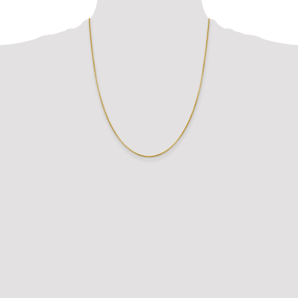 22 Inch 14K Yellow Gold 1.4mm Flat Cable Chain Necklace