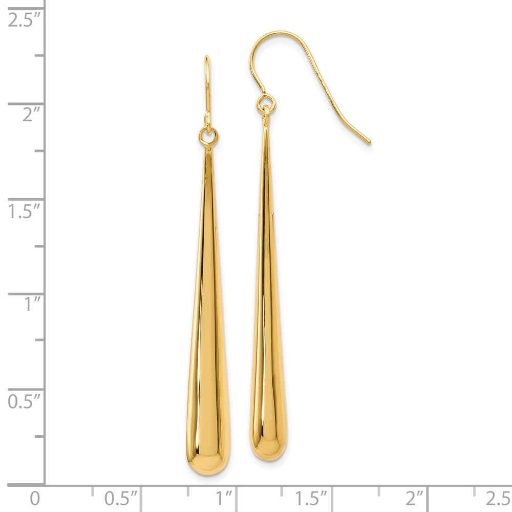 14K Yellow Gold Polished Shepherd Hook Earrings