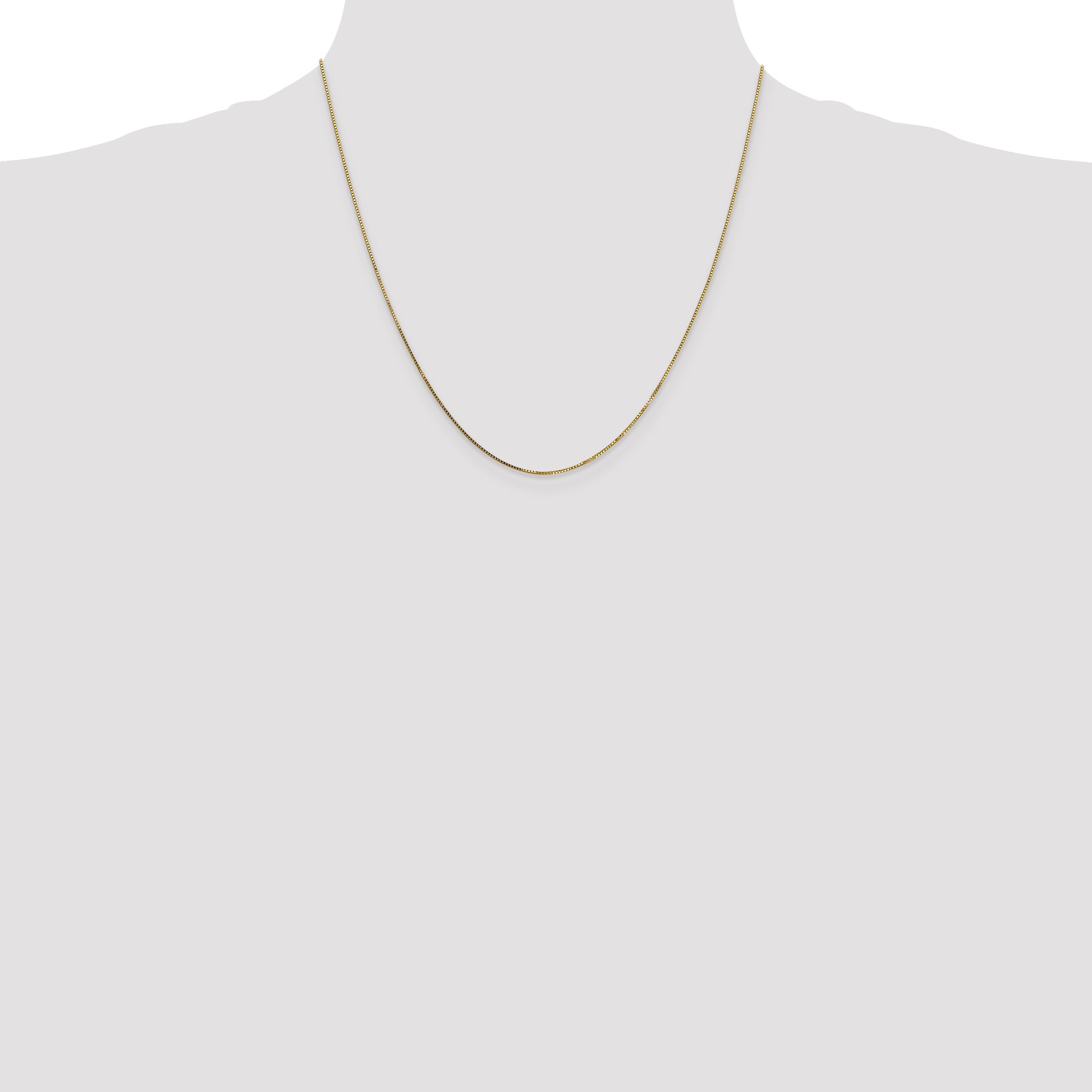 20 Inch 14K .8mm Box With Lobster Clasp Chain Necklace