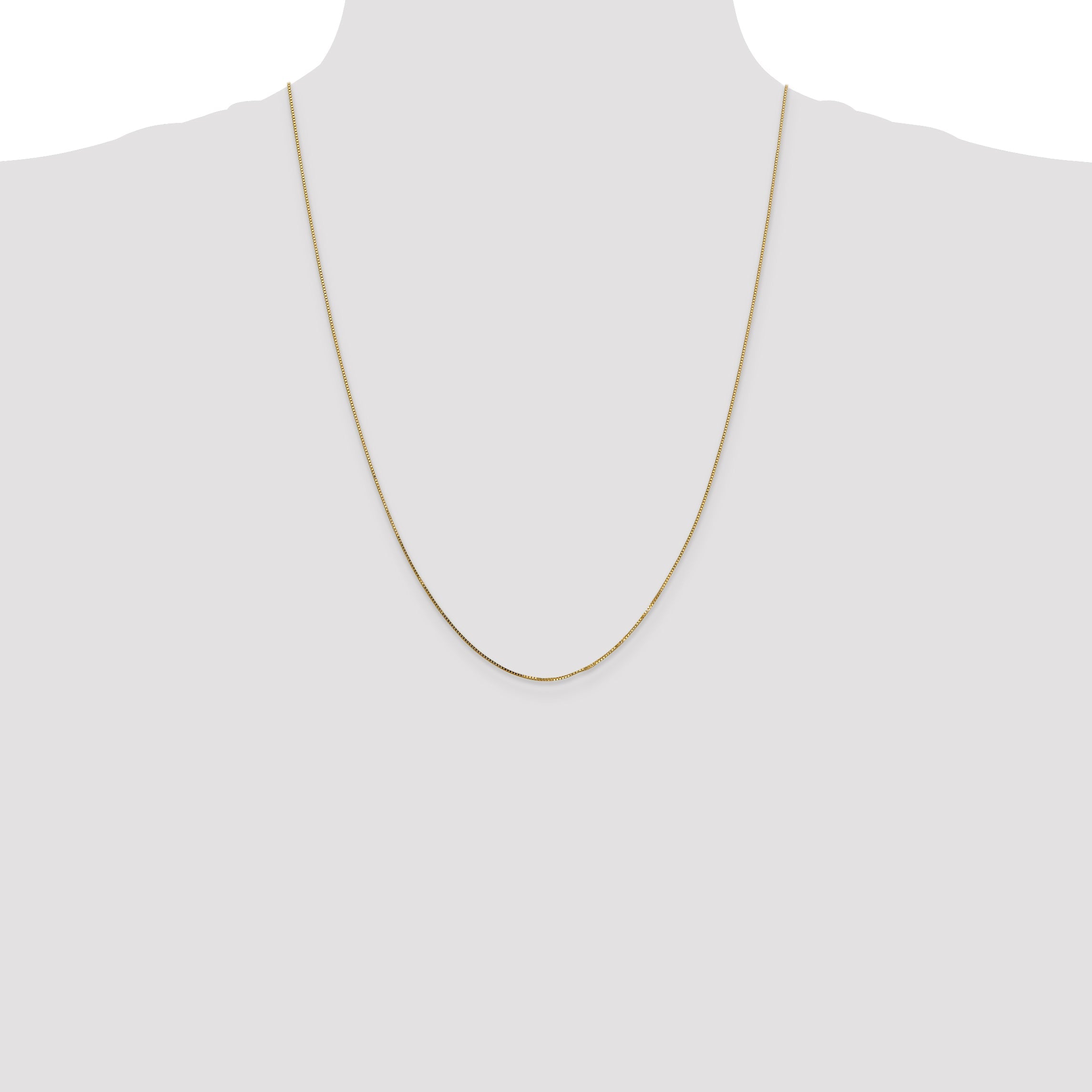 24 Inch 14K .8mm Box With Lobster Clasp Chain Necklace