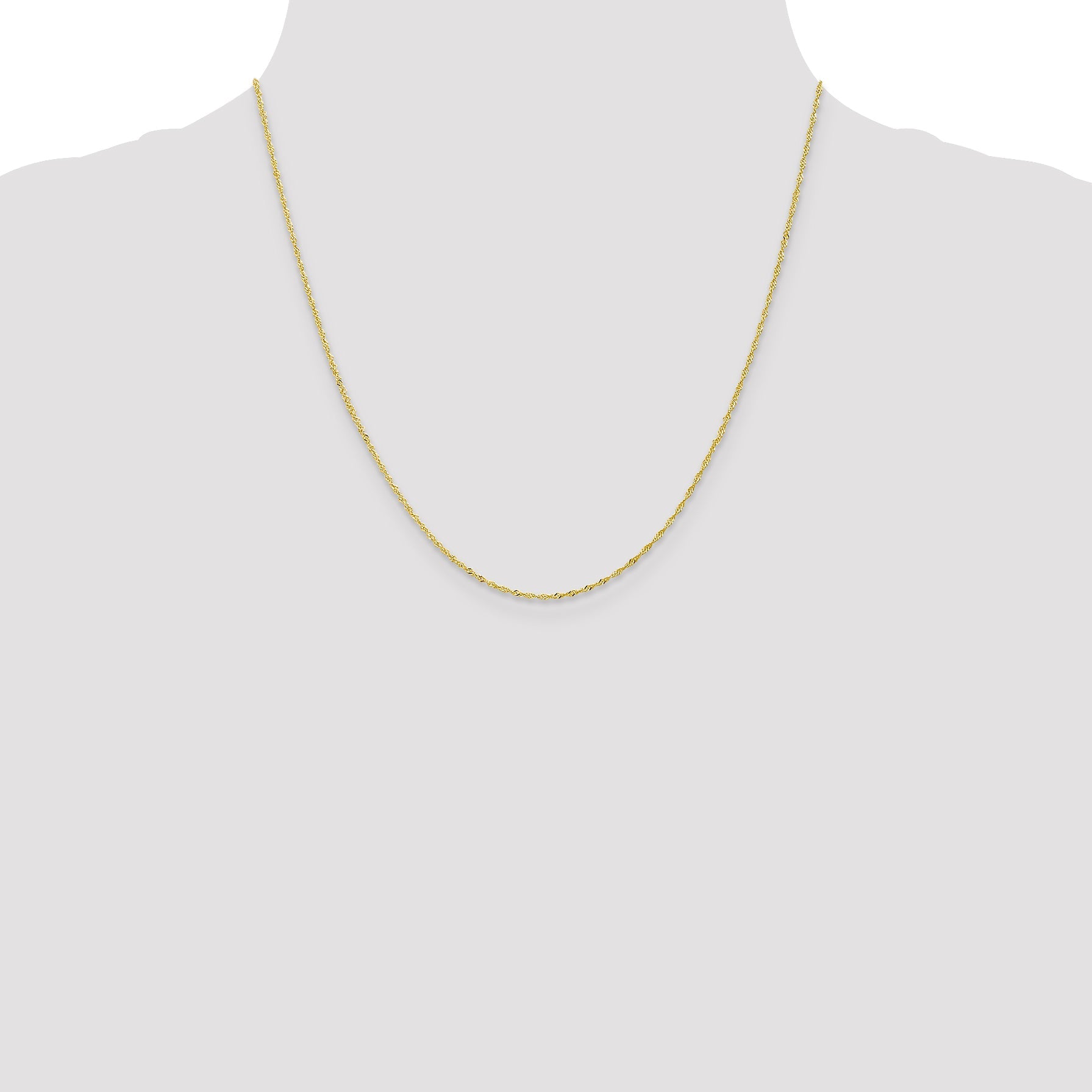 20 Inch 10K 1 mm Singapore Chain Necklace
