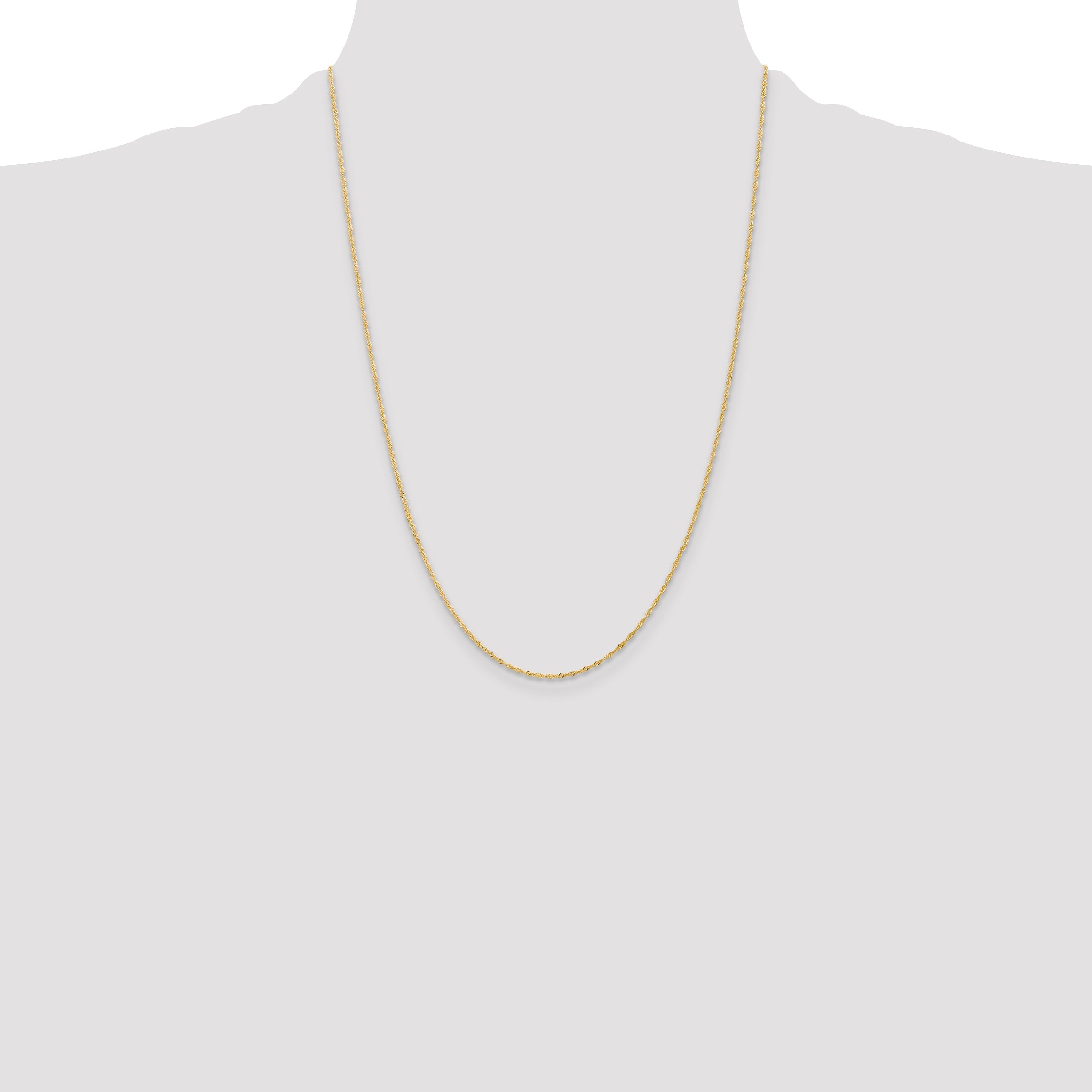 24 Inch 10K Yellow Gold 1 mm Singapore Chain Necklace