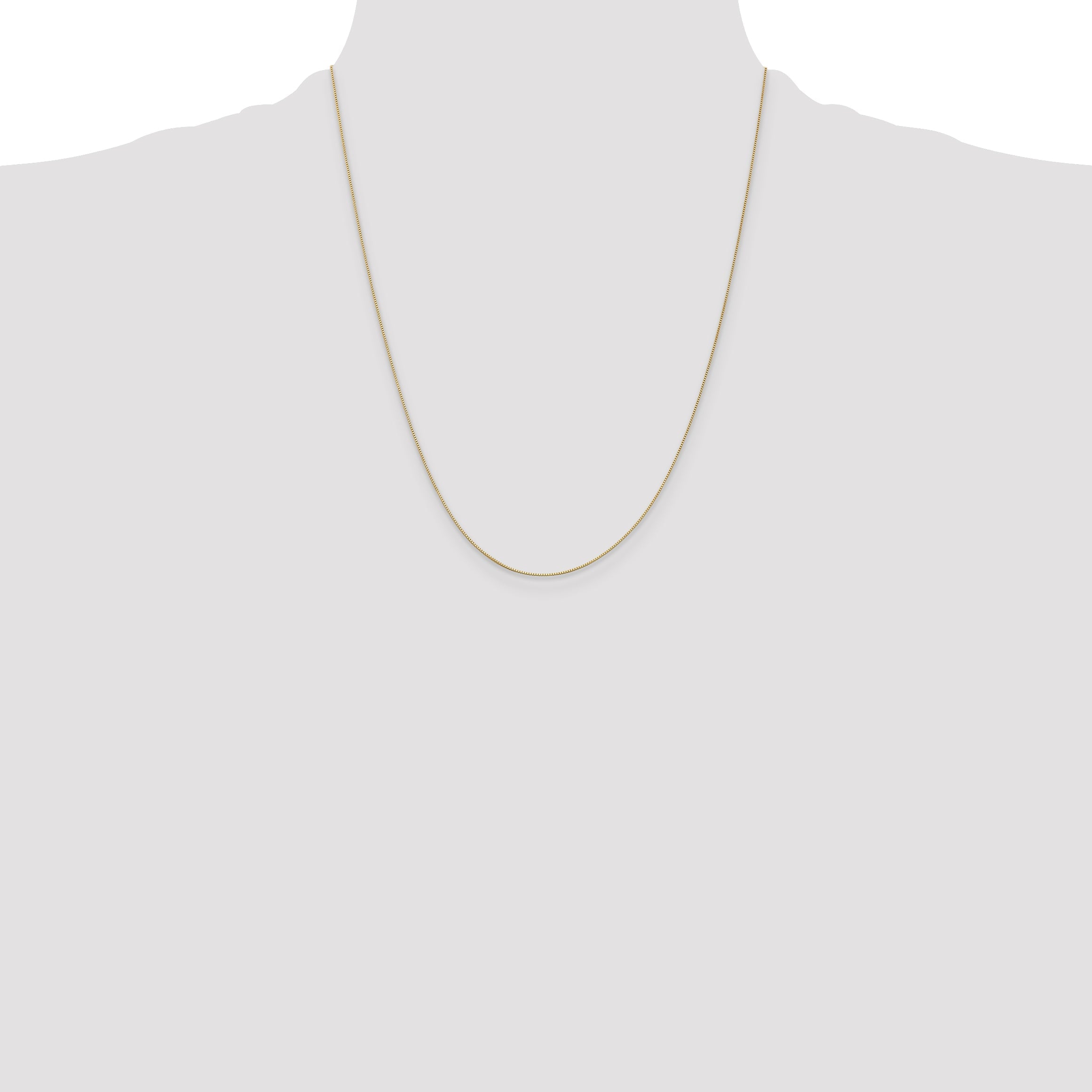 10K Yellow Gold .5mm Baby Box Chain Spring Ring Clasp