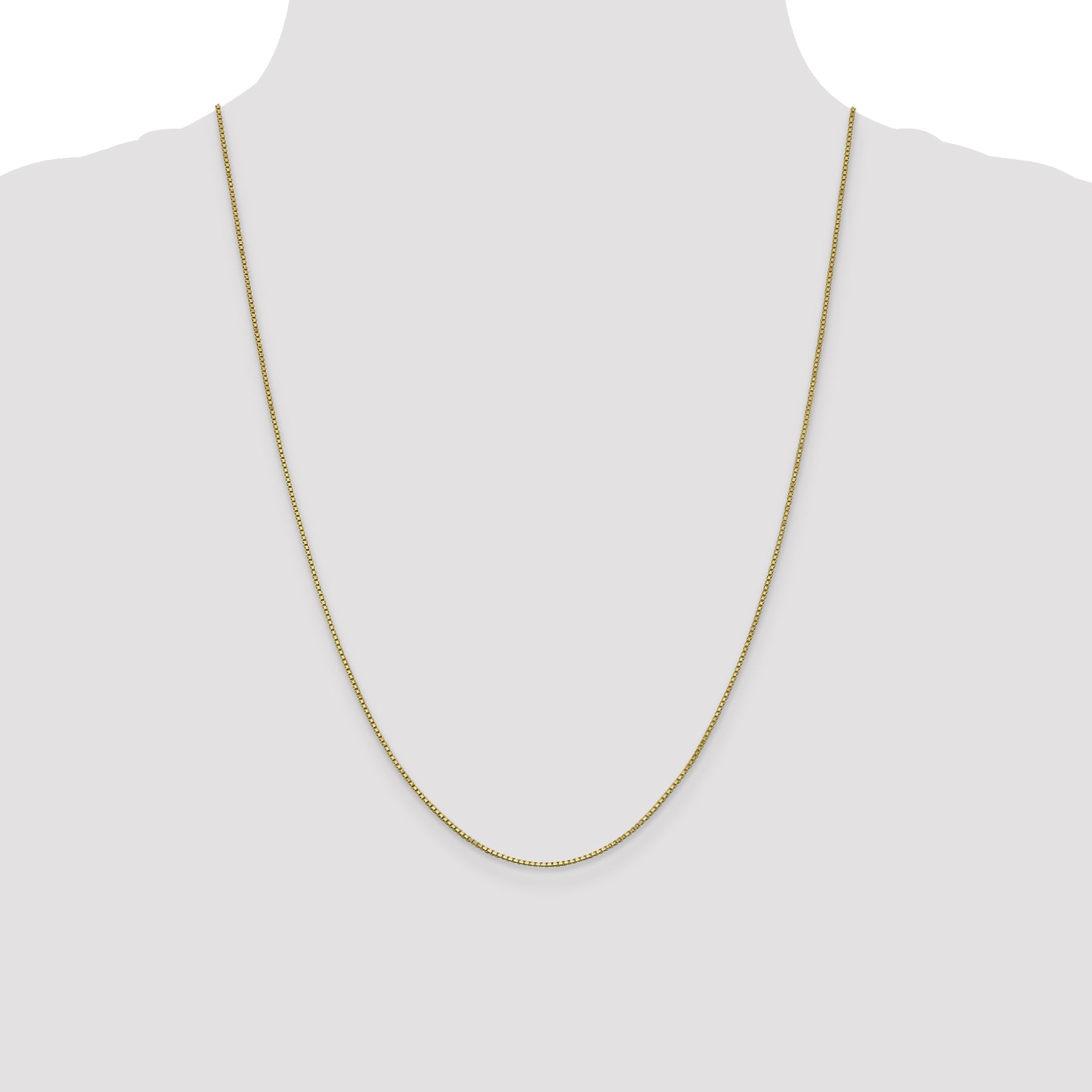 24 Inch 10K 1mm Box Chain Necklace